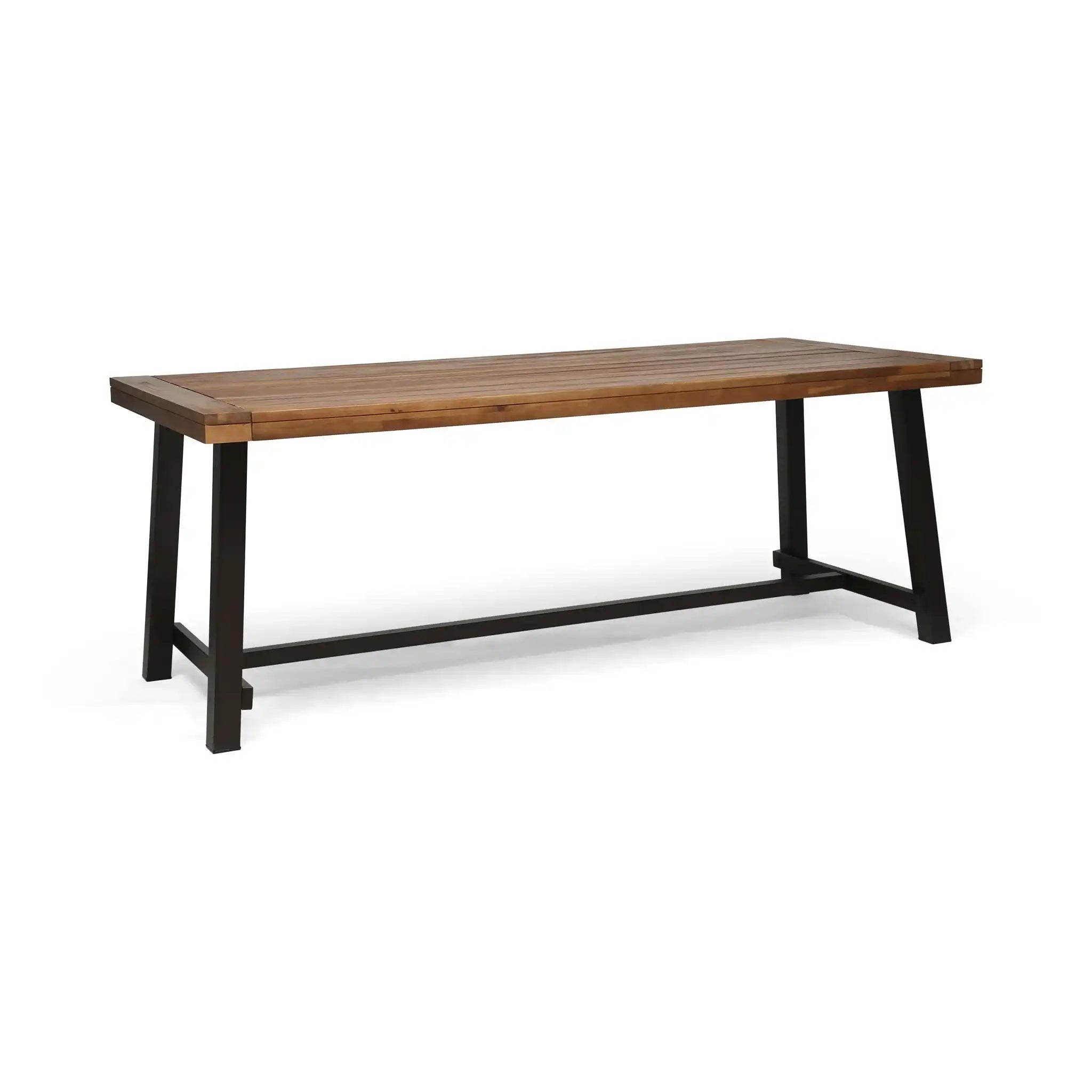 Equilibrium - Outdoor Dining Table With Wooden Frame And Slat Top - Best Buy Furniture