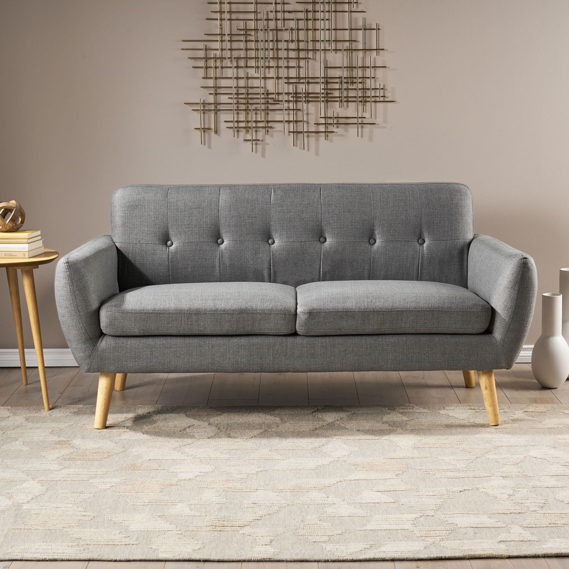 Modern Loveseat Sofa With Button Tufted Backrest - Best Buy Furniture