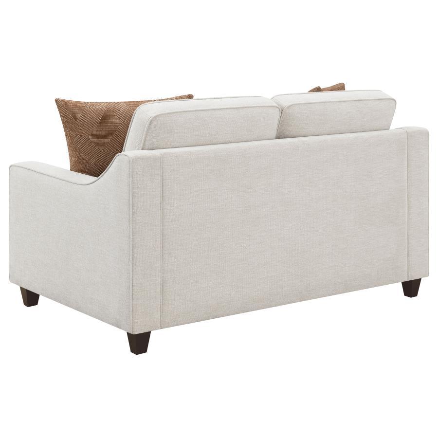 Christine - Upholstered Sloped Arm Loveseat - Beige - Best Buy Furniture