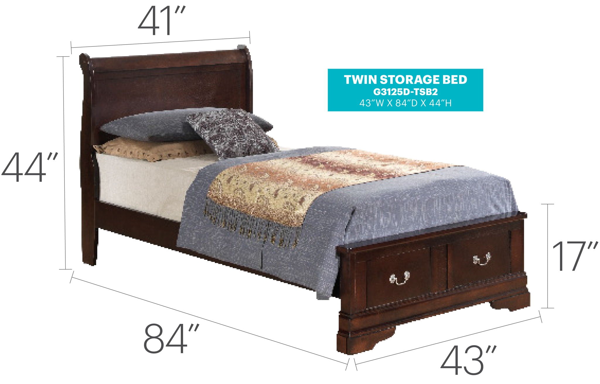 Louis Phillipe - Storage Bed - Best Buy Furniture