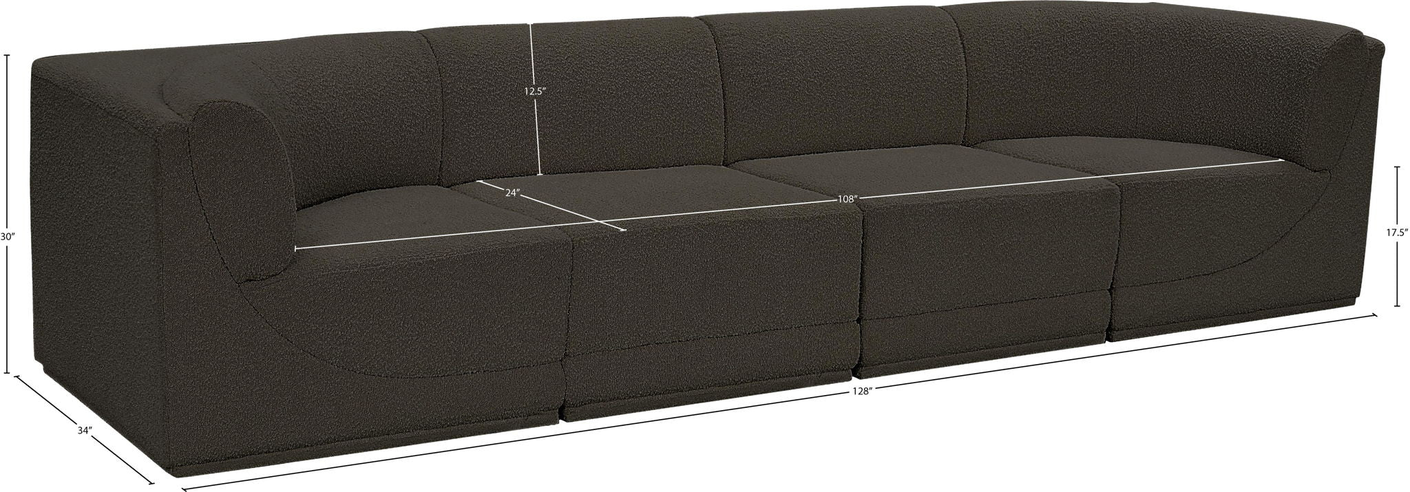 Ollie - 4 Seat Modular Sofa - Best Buy Furniture