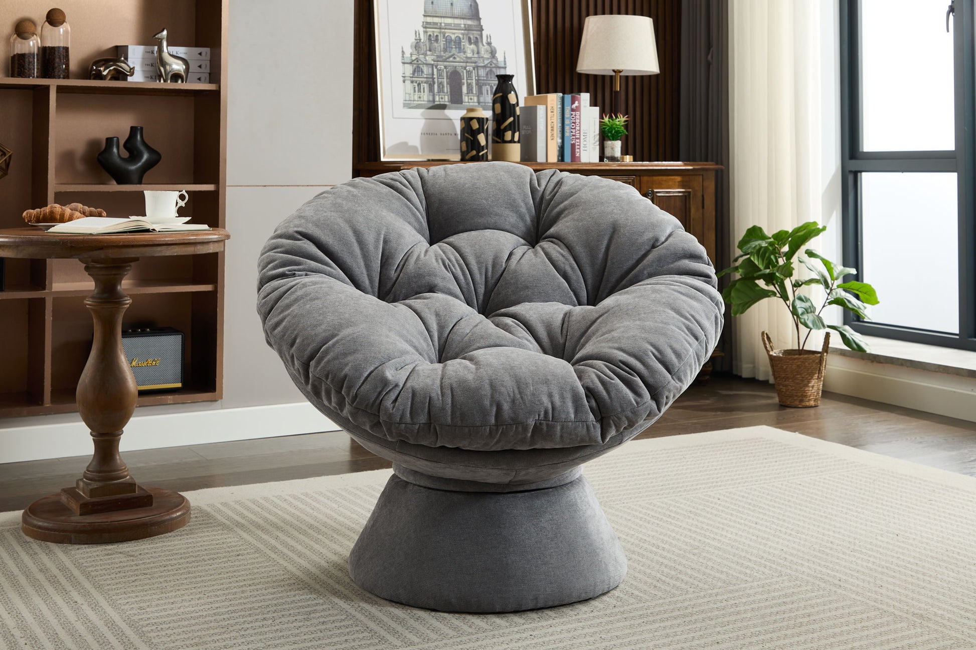 Oversized Swivel Accent Chair, 360 Swivel Barrel Chair, Papasan Chair For Living Room Bedroom - Best Buy Furniture