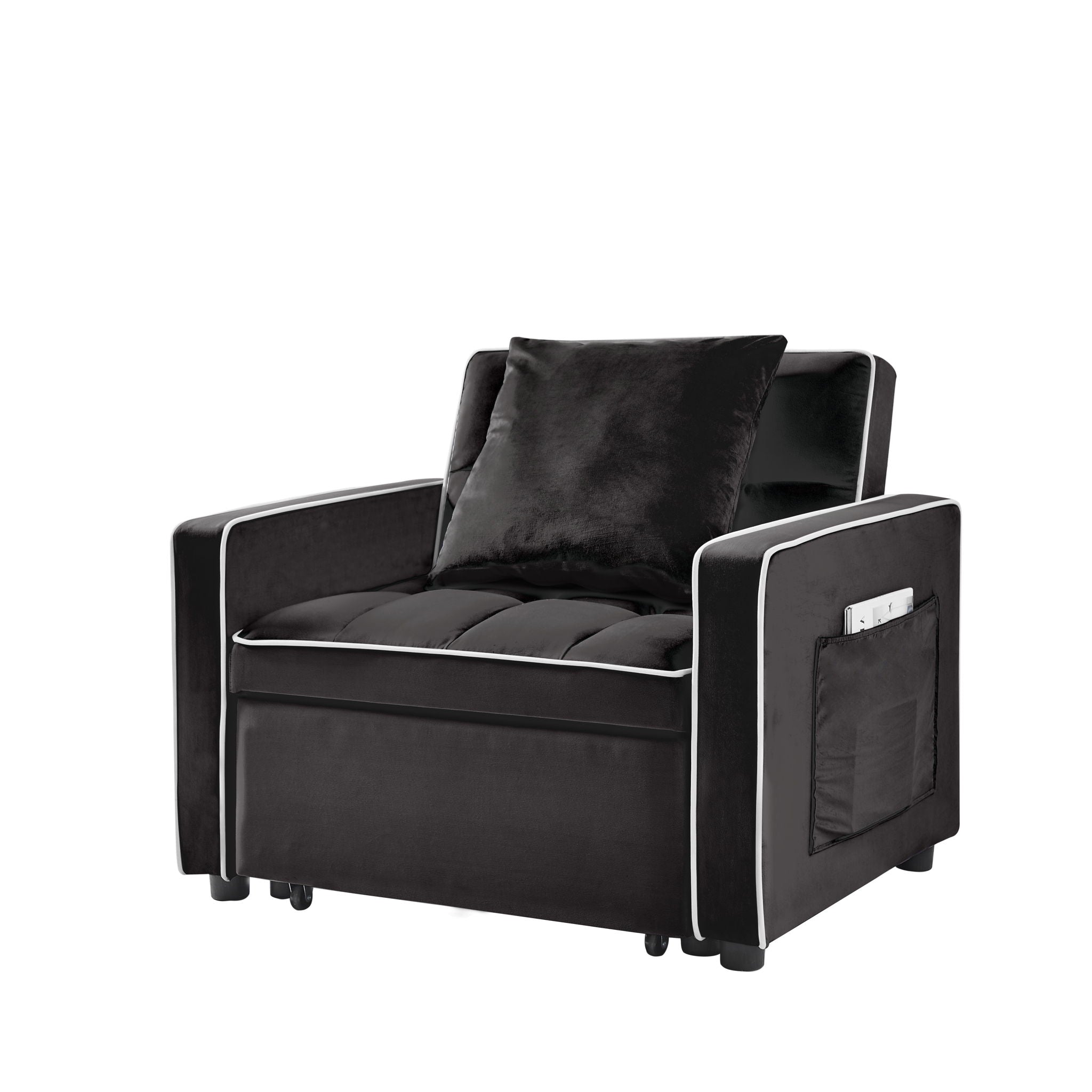 Modern Velvet 3 In 1 Sofa Bed Chair, Adjustable Recliner - Best Buy Furniture