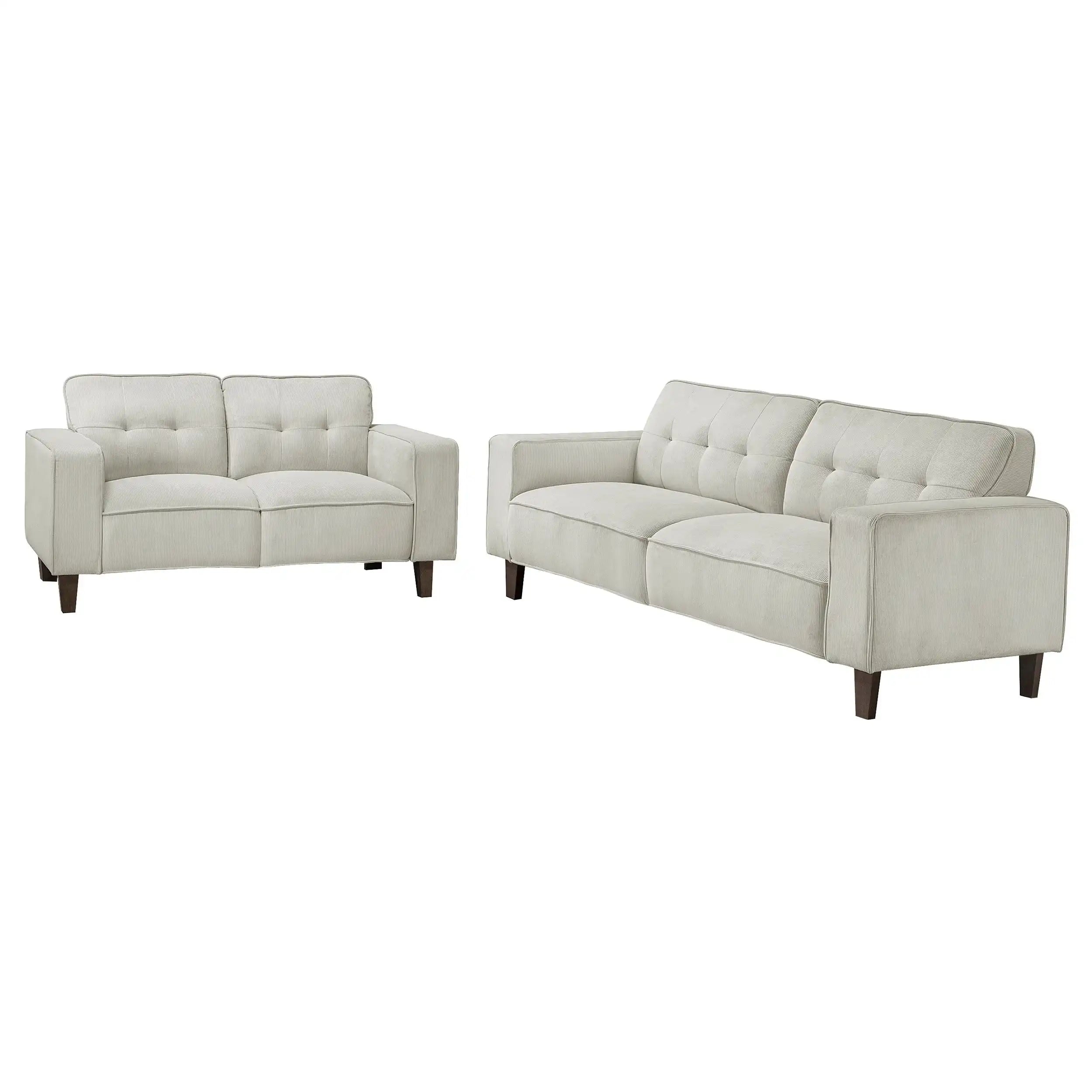 Deerhurst - Upholstered Tufted Track Arm Sofa Set - Best Buy Furniture