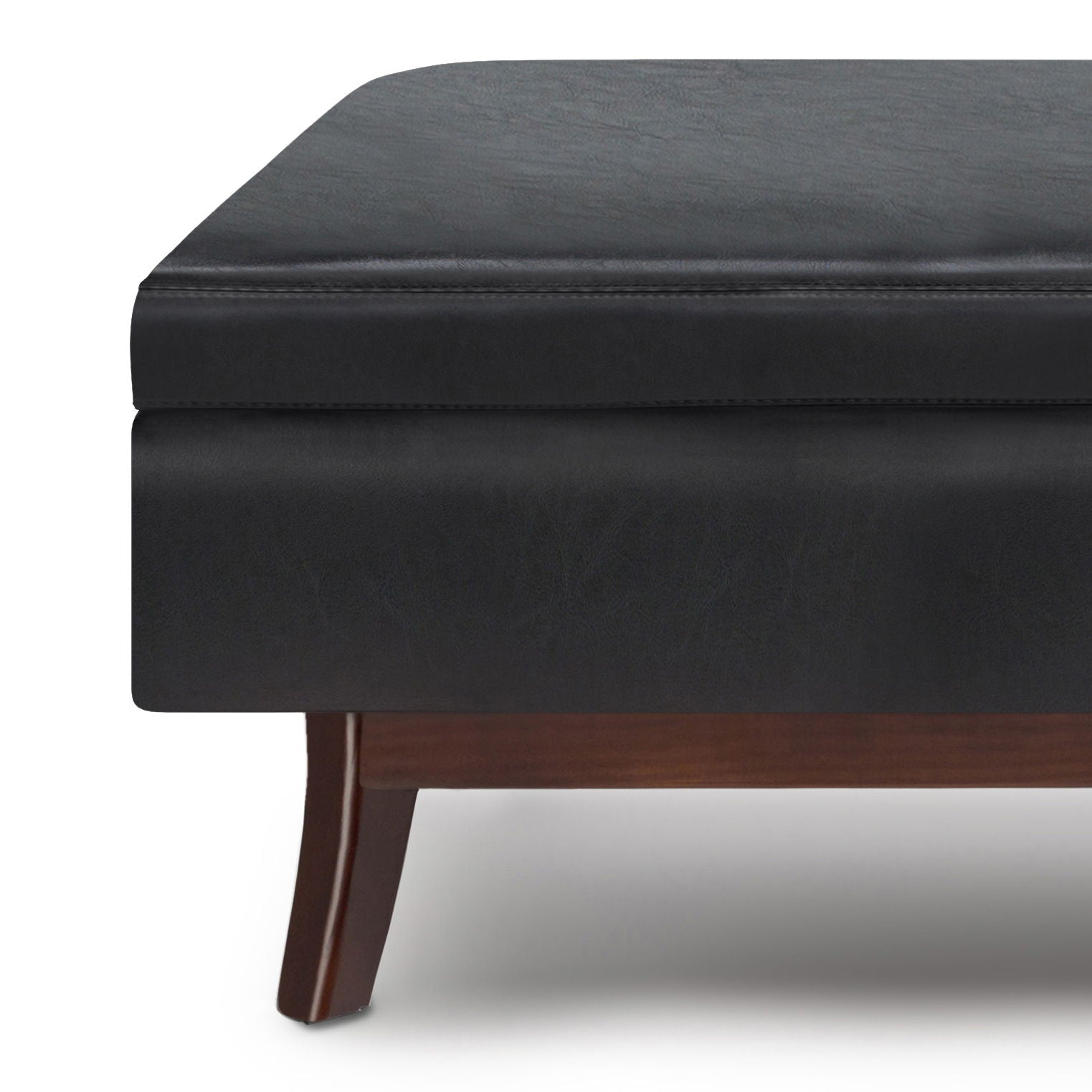 Owen - Rectangular Storage Ottoman - Midnight Black - Best Buy Furniture