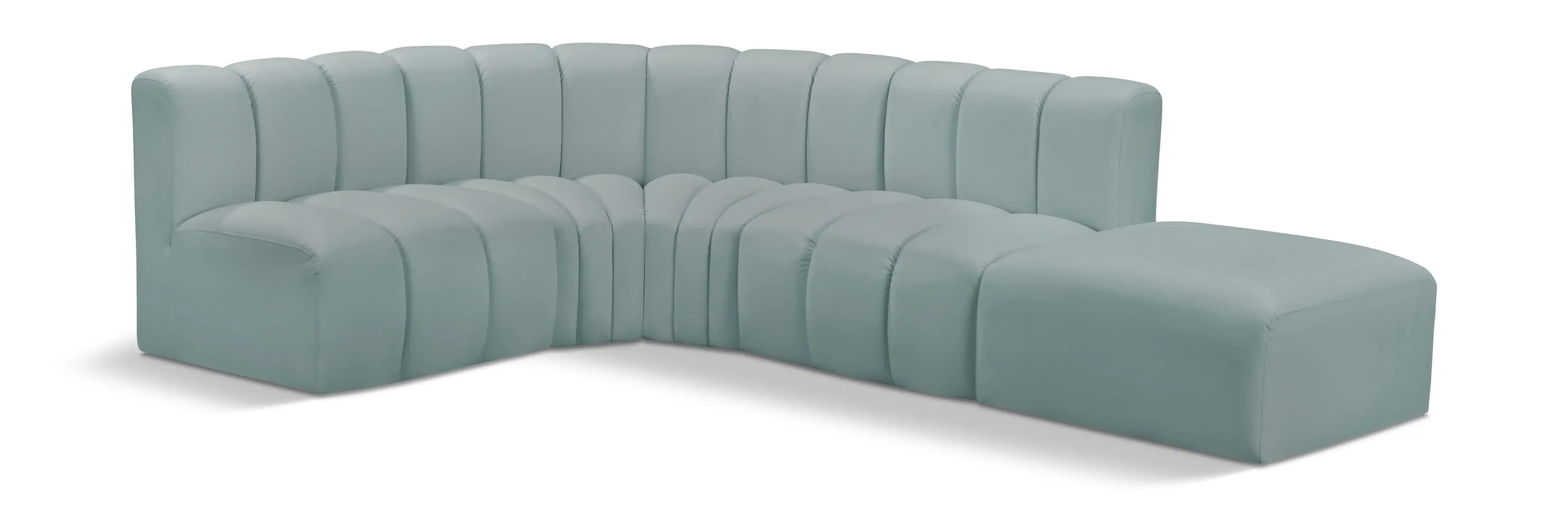 Arc - Faux Leather 5 Piece Corner Modular Sofa - Best Buy Furniture