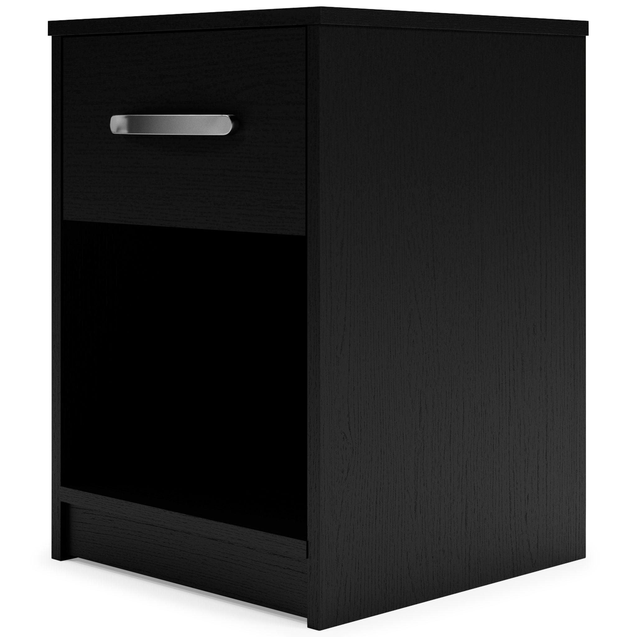 Finch - One Drawer Night Stand - 23" Height - Black - Best Buy Furniture