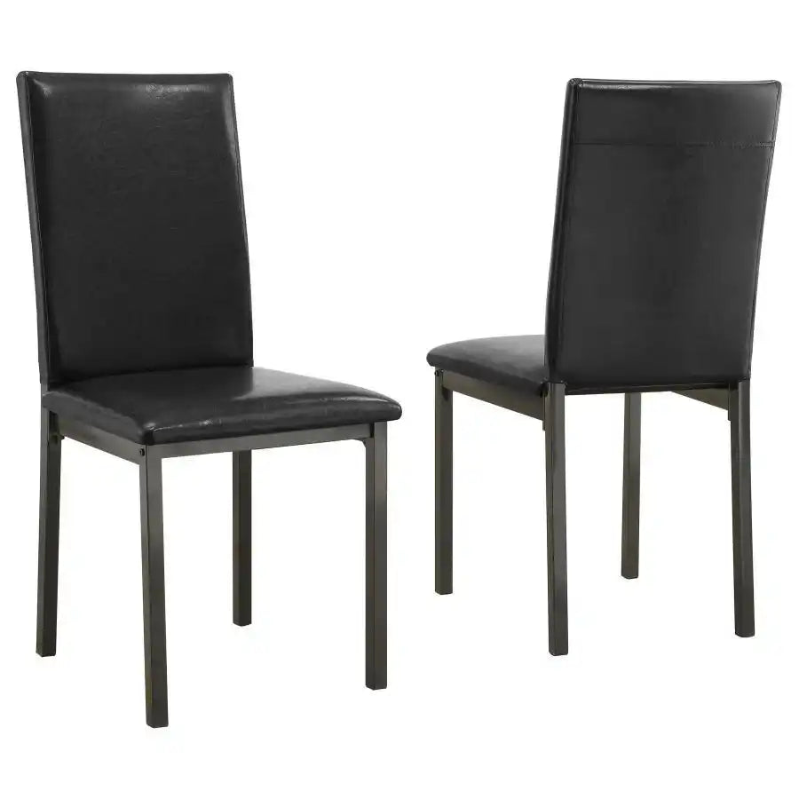 Garza - Upholstered Dining Side Chairs (Set of 2) - Black - Best Buy Furniture