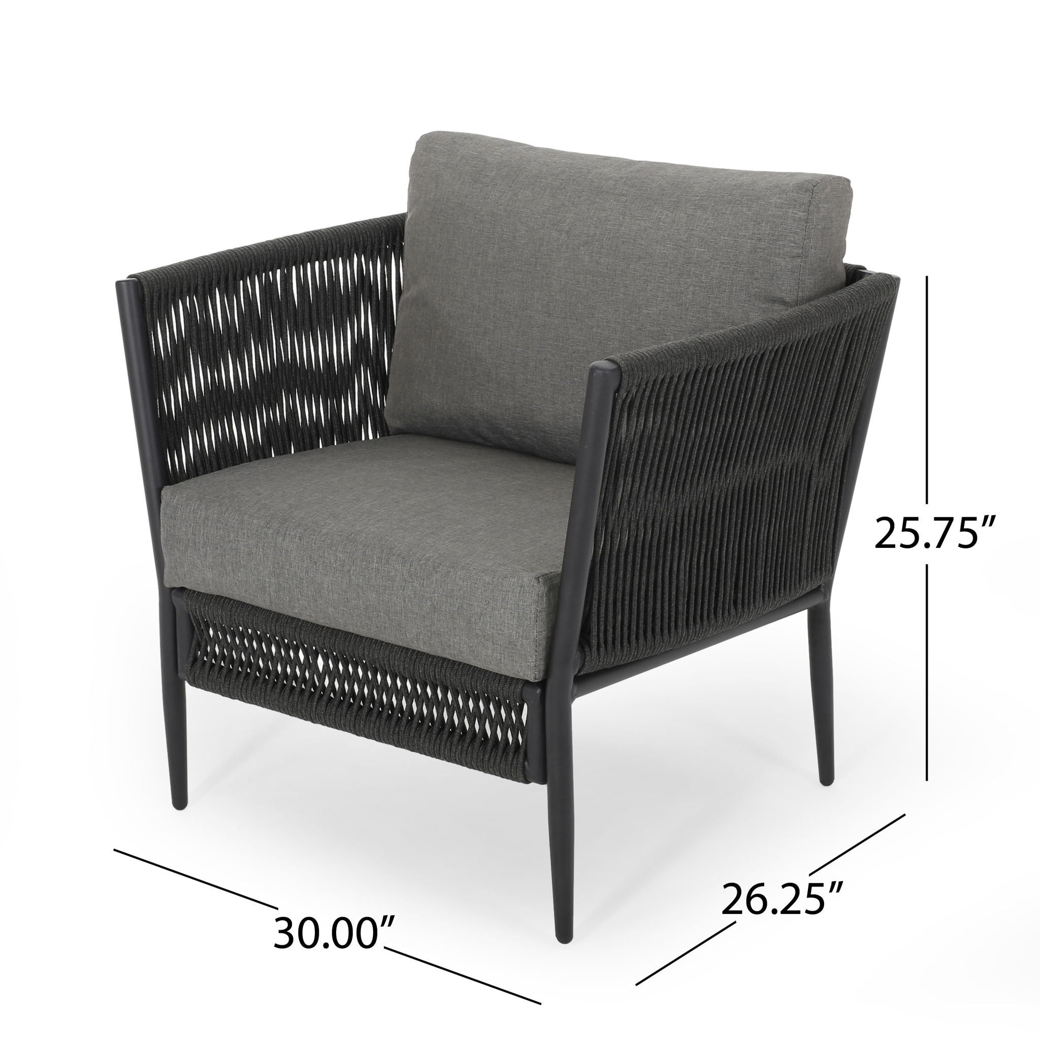 Hanford - Modern Club Chair With Woven Rope Design - Gray - Best Buy Furniture