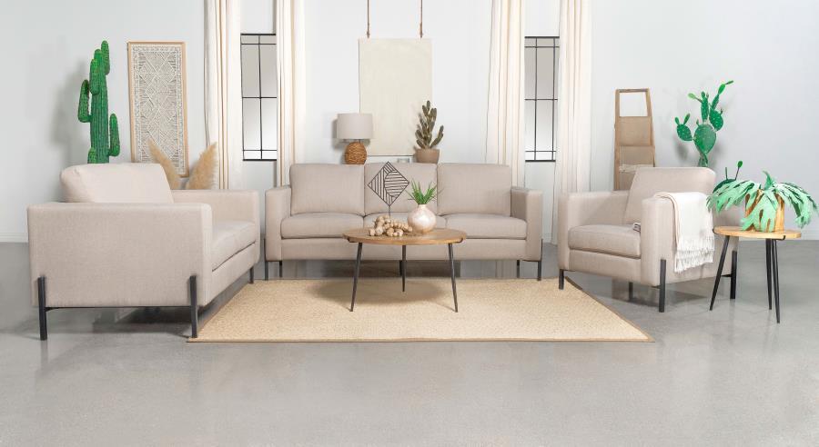 Tilly - Upholstered Track Arm Sofa - Oatmeal - Best Buy Furniture