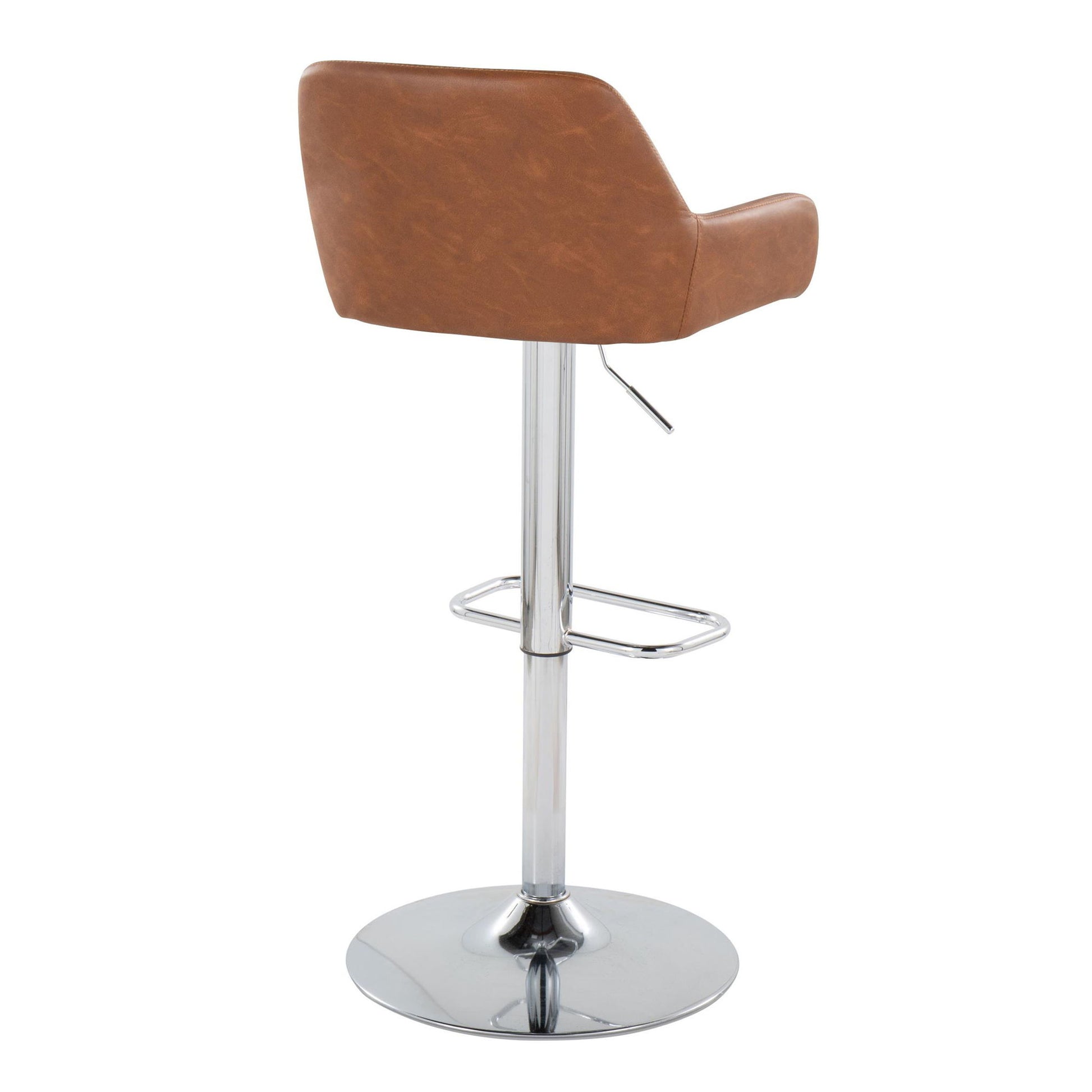 Daniella - Contemporary Adjustable Barstool With Swivel With Rounded Rectangle Footrest (Set of 2) - Best Buy Furniture