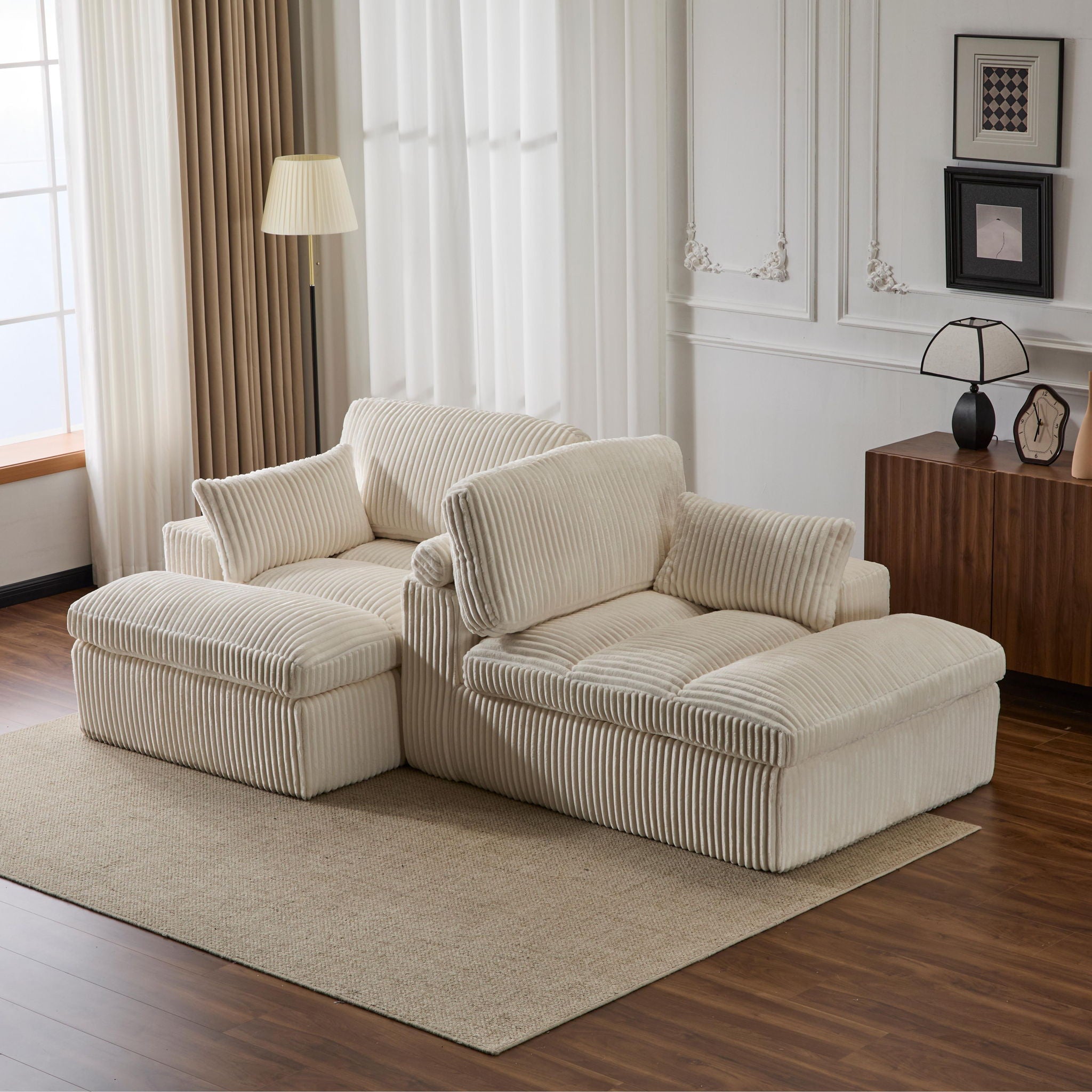 Double Chaise Lounge Chair, Oversized Upholstered Sleeper Cloud Couch - Best Buy Furniture