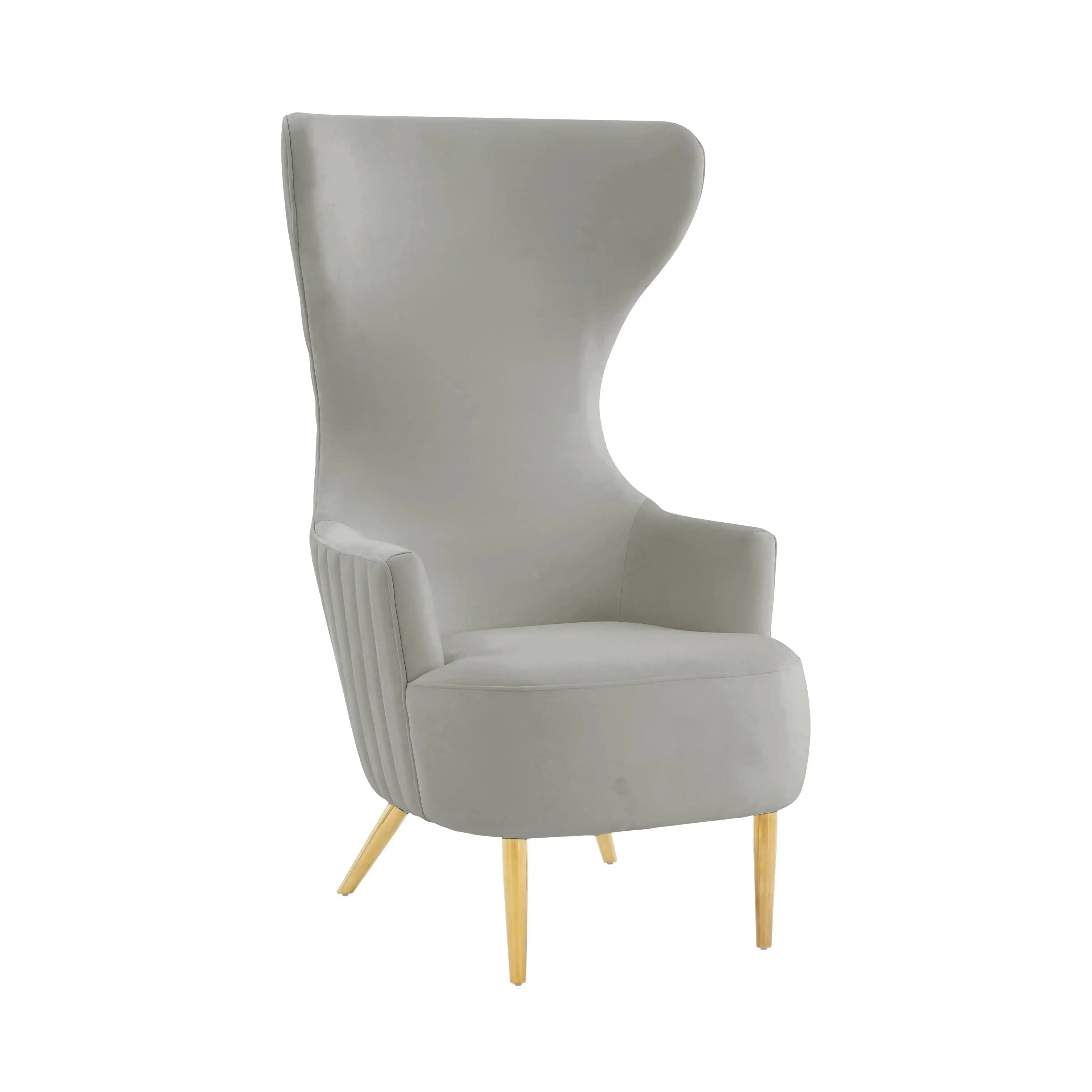 Julia - Velvet Channel Tufted Wingback Chair - Best Buy Furniture