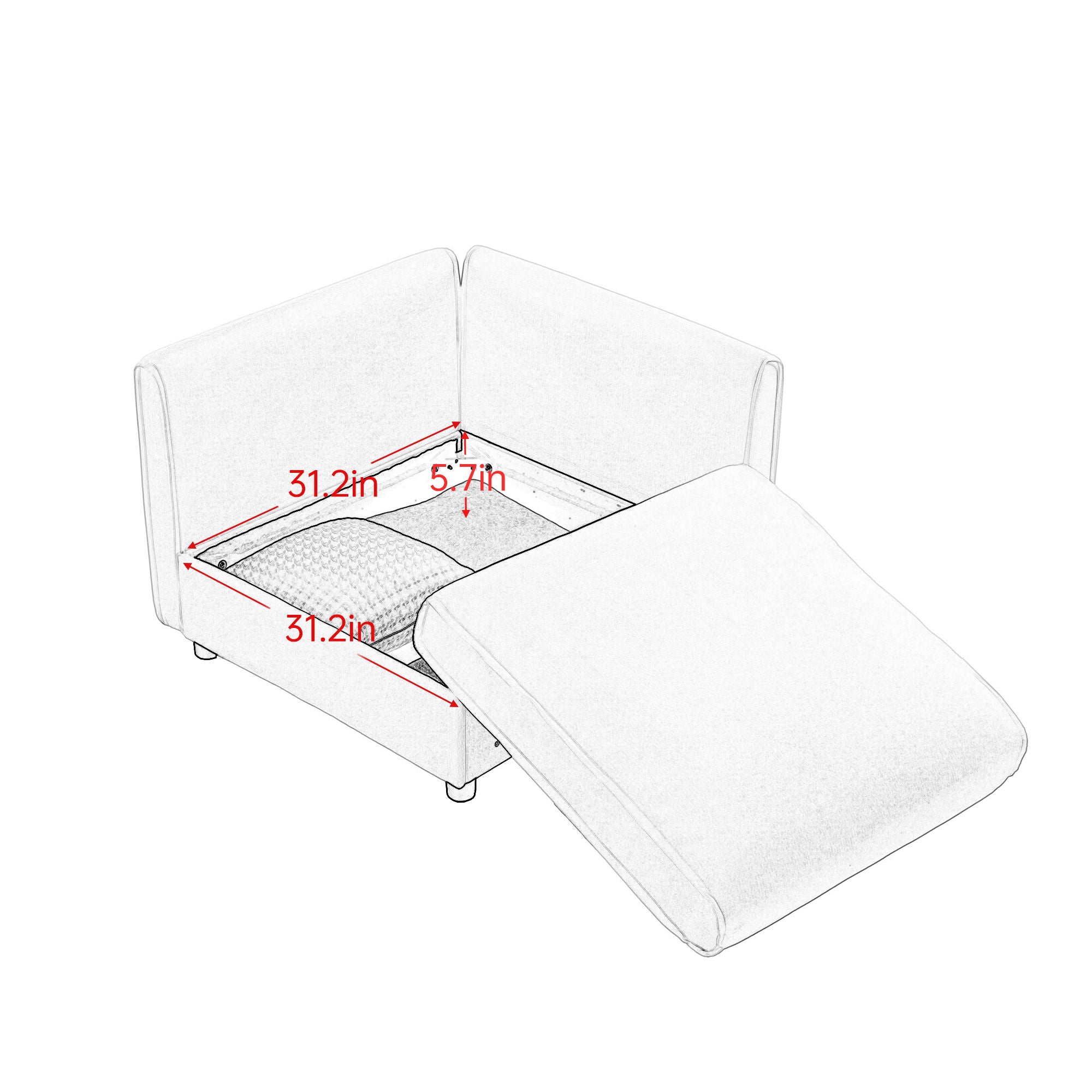 Modern Modular Sectional Sofa With Storag, Contemporary Cylindrical Design - Best Buy Furniture