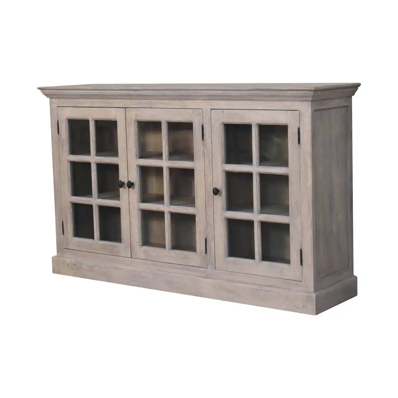 Triple Glazed Cabinet - Gray - Best Buy Furniture