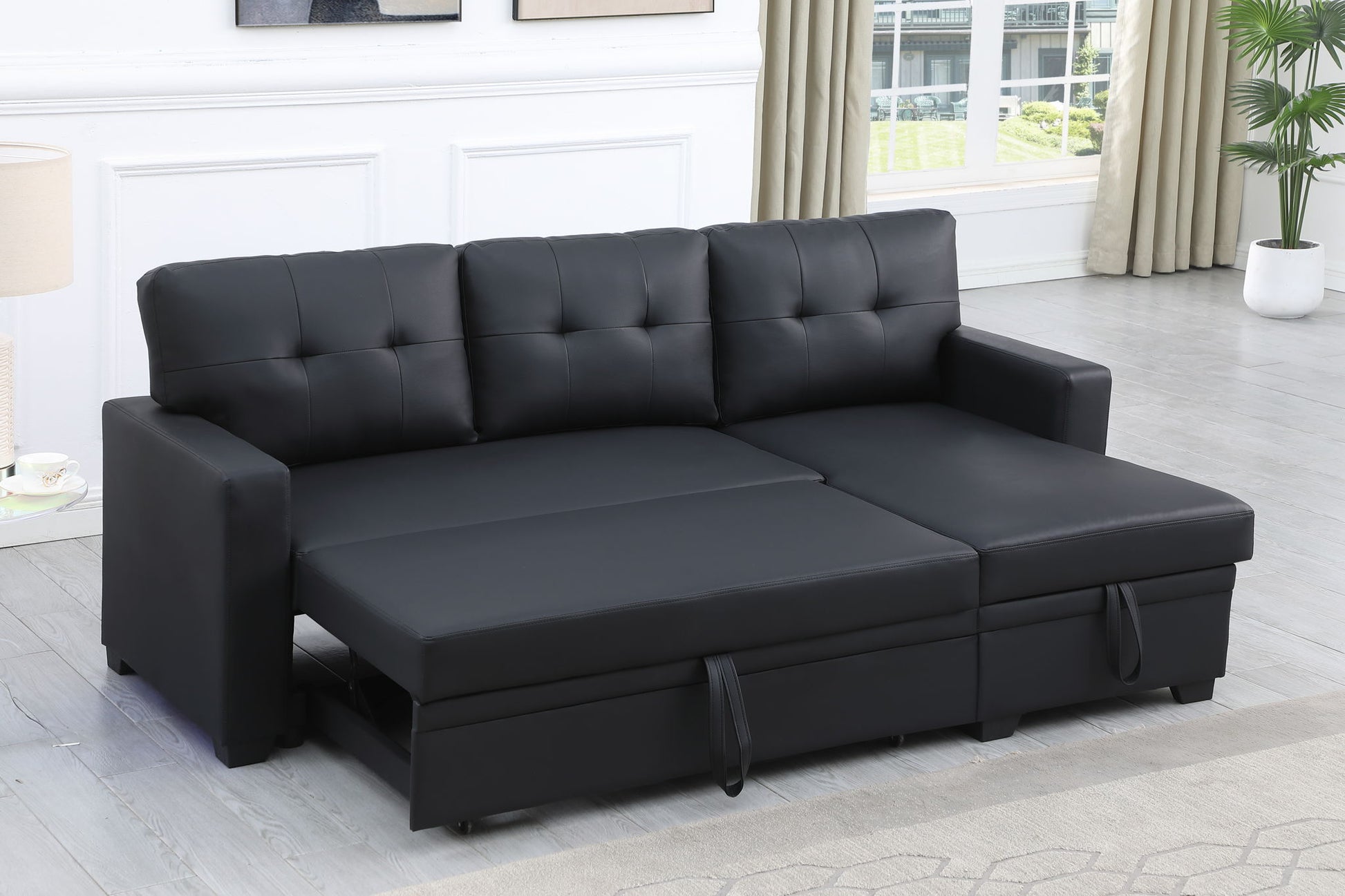 Upholstered Pull Out Sectional Sofa With Chaise - Best Buy Furniture