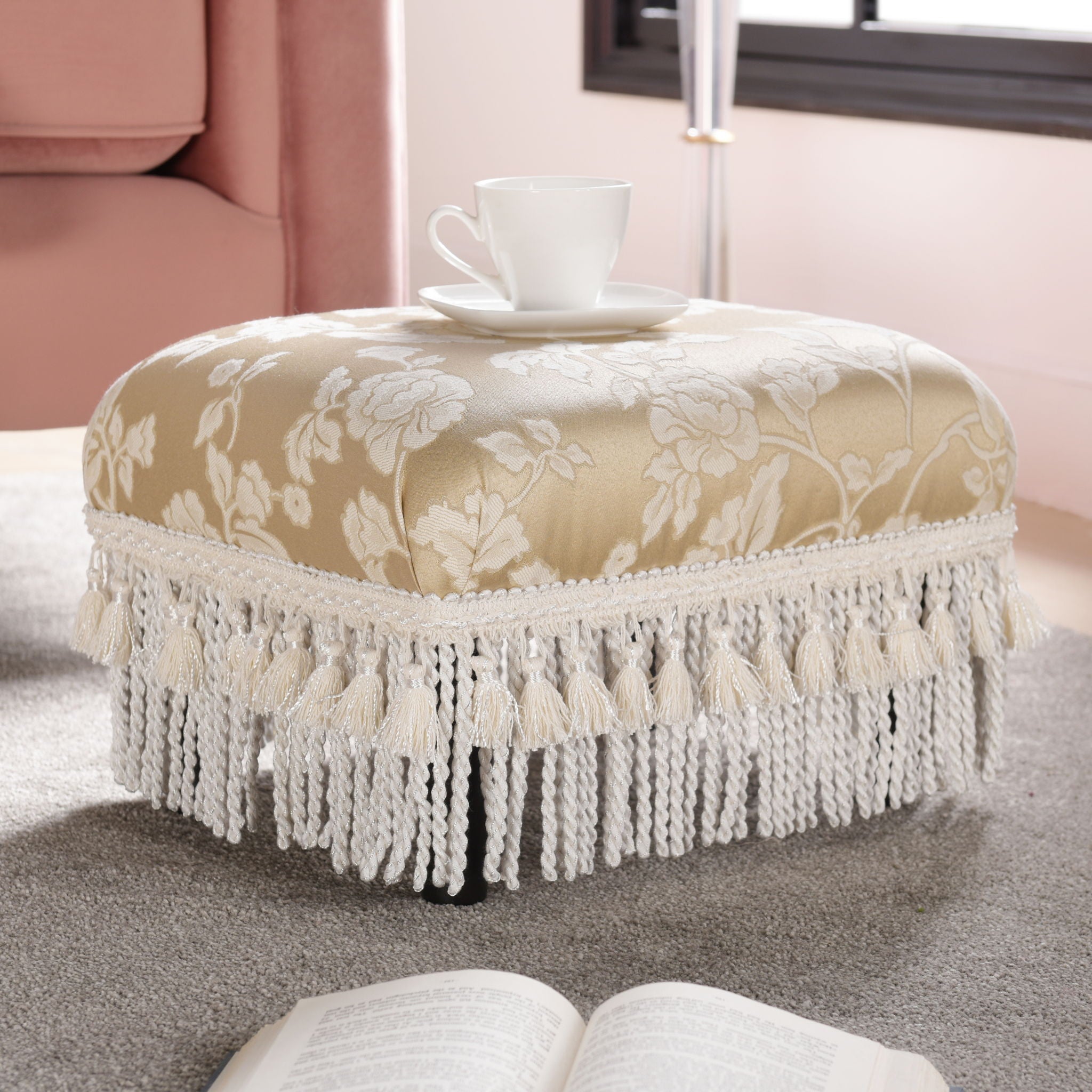 Fiona - Handcrafted Accent Footstool Ottoman - Best Buy Furniture