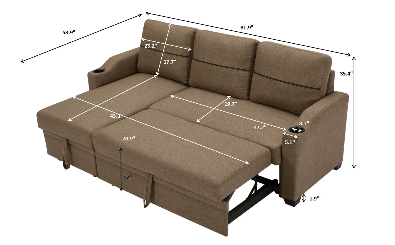 Broaching Pull-Out Storage Sofa - Best Buy Furniture