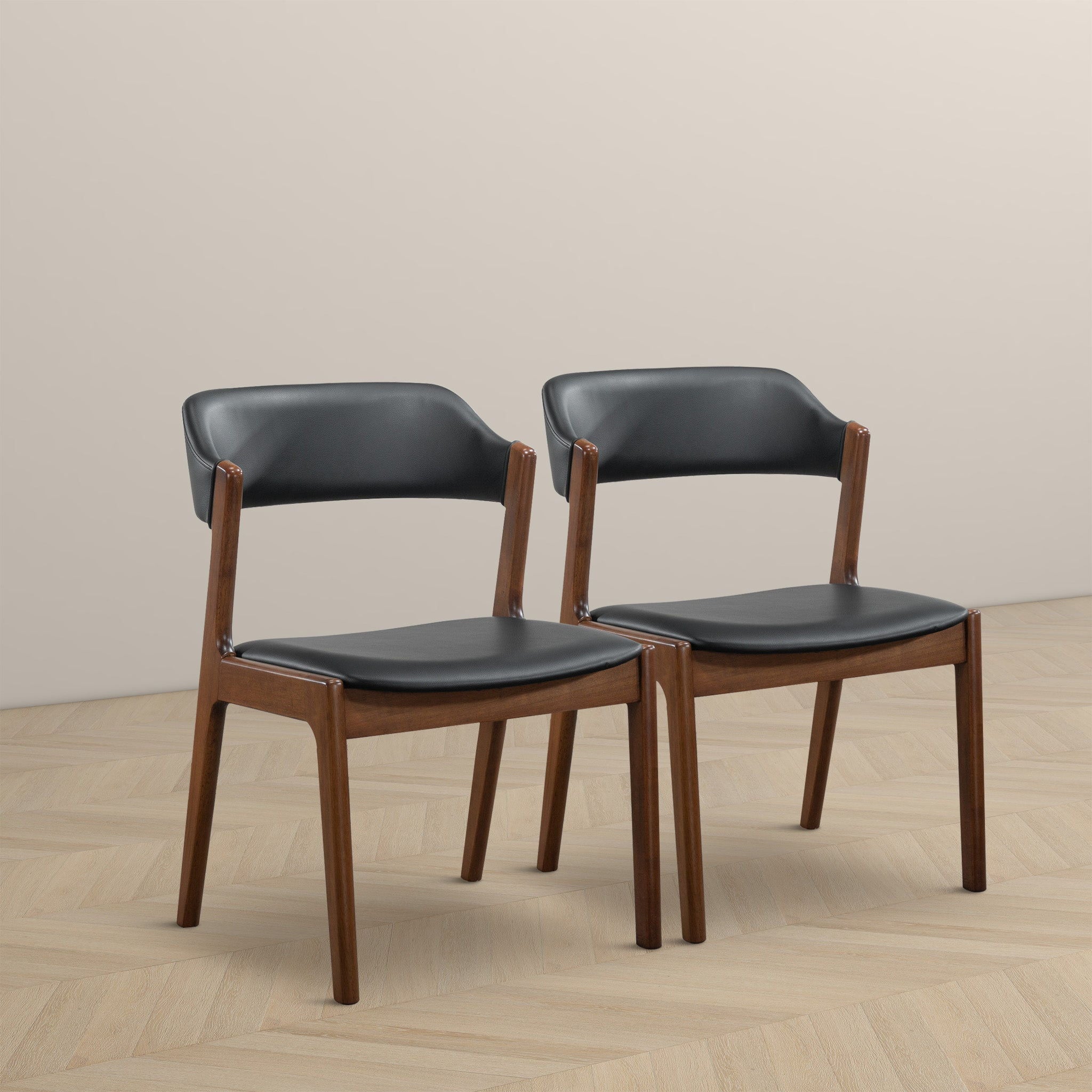 Enzo - Dining Chair (Set of 2) - Black / Brown - Best Buy Furniture