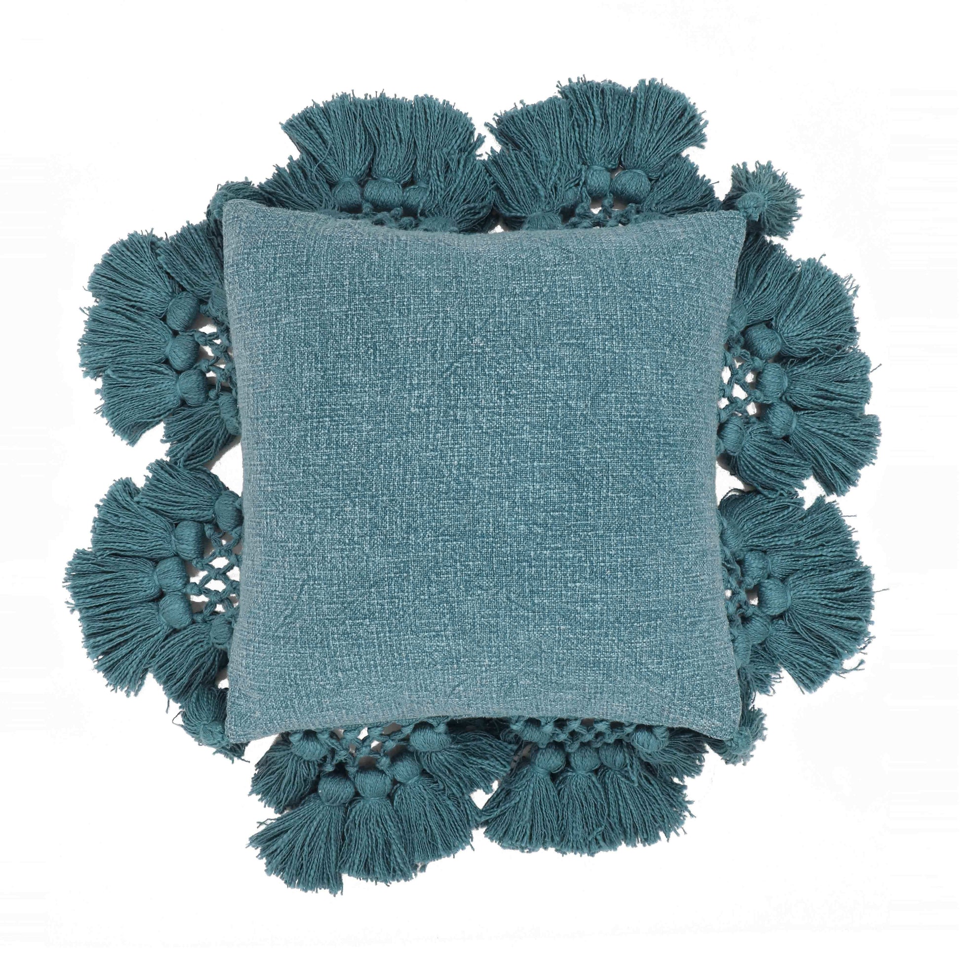Stone Washed - Cotton Tasseled Pillow - Best Buy Furniture