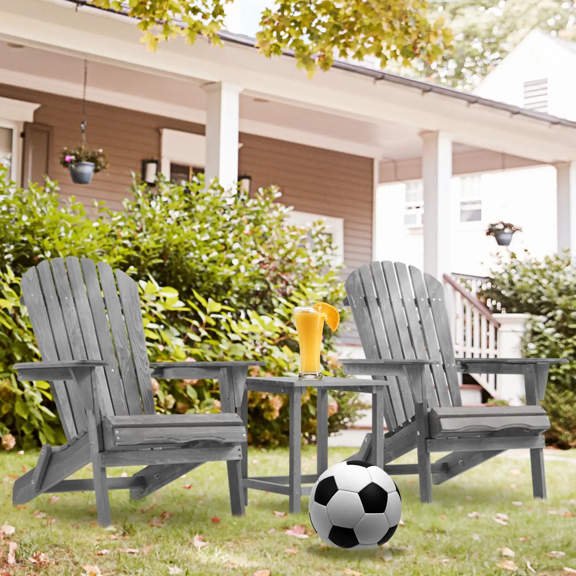 Set of 2 Solid Cedar Wood Adirondack Chairs, Outdoor Lounge - Best Buy Furniture