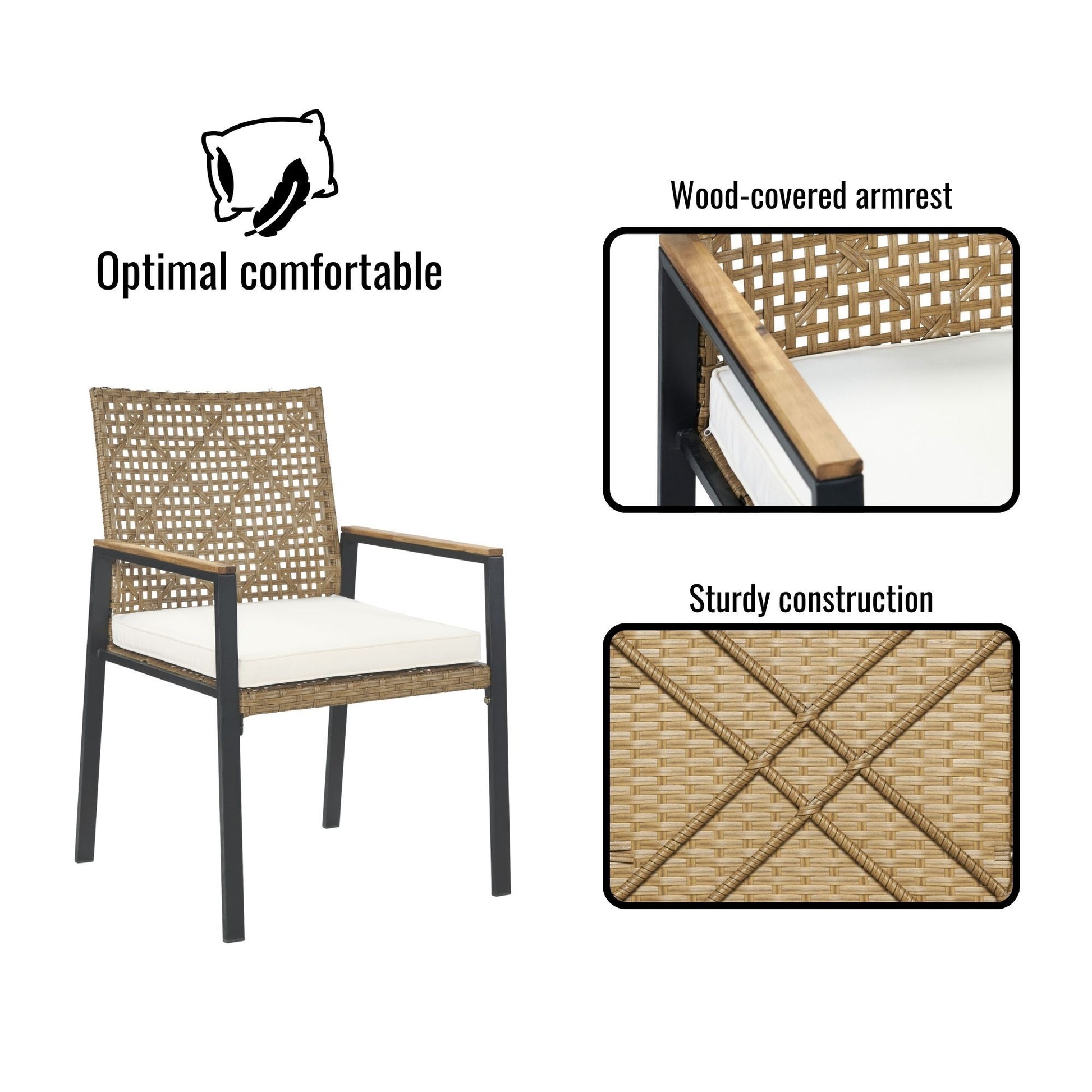 5 Piece Patio Dining Table Set, Acacia Wood Table Top With Umbrella Hole - Best Buy Furniture