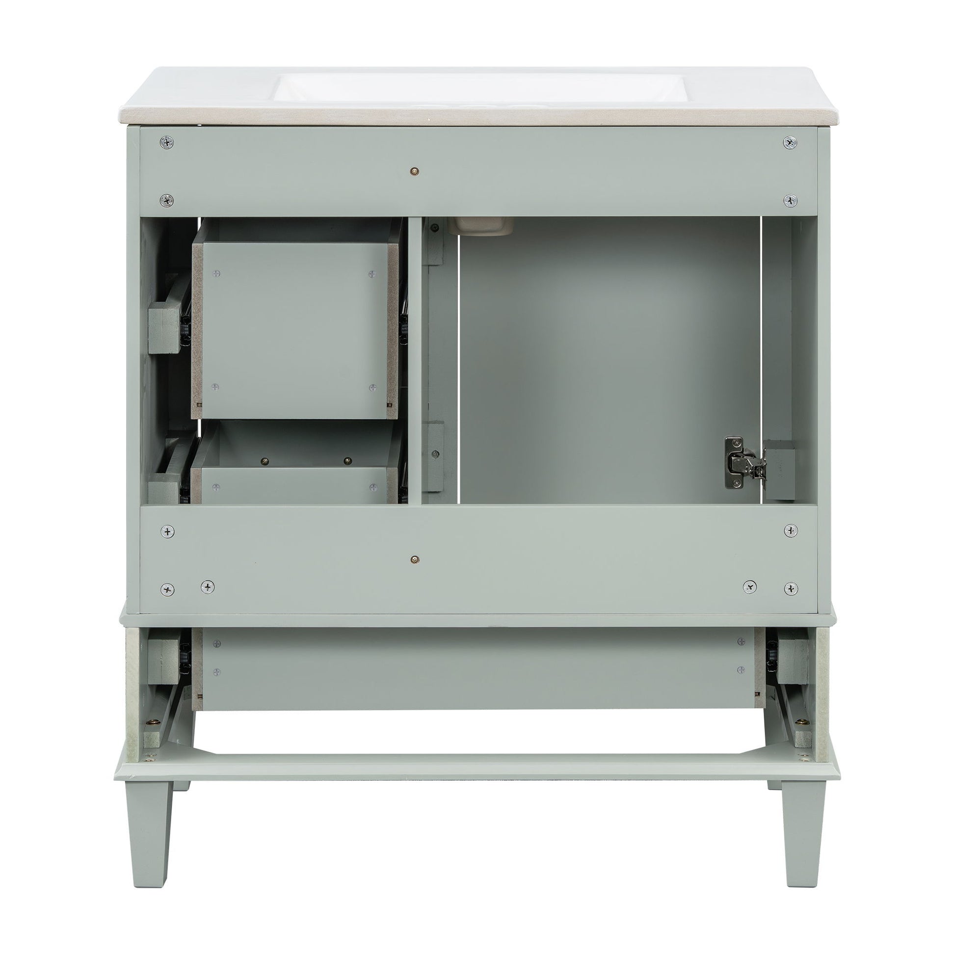 Bathroom Vanity, Modern Bathroom Cabinet With Sink Combo Set, Bathroom Storage Cabinet With A Soft Closing Door And 3 Drawers, Solid Wood Frame - Best Buy Furniture