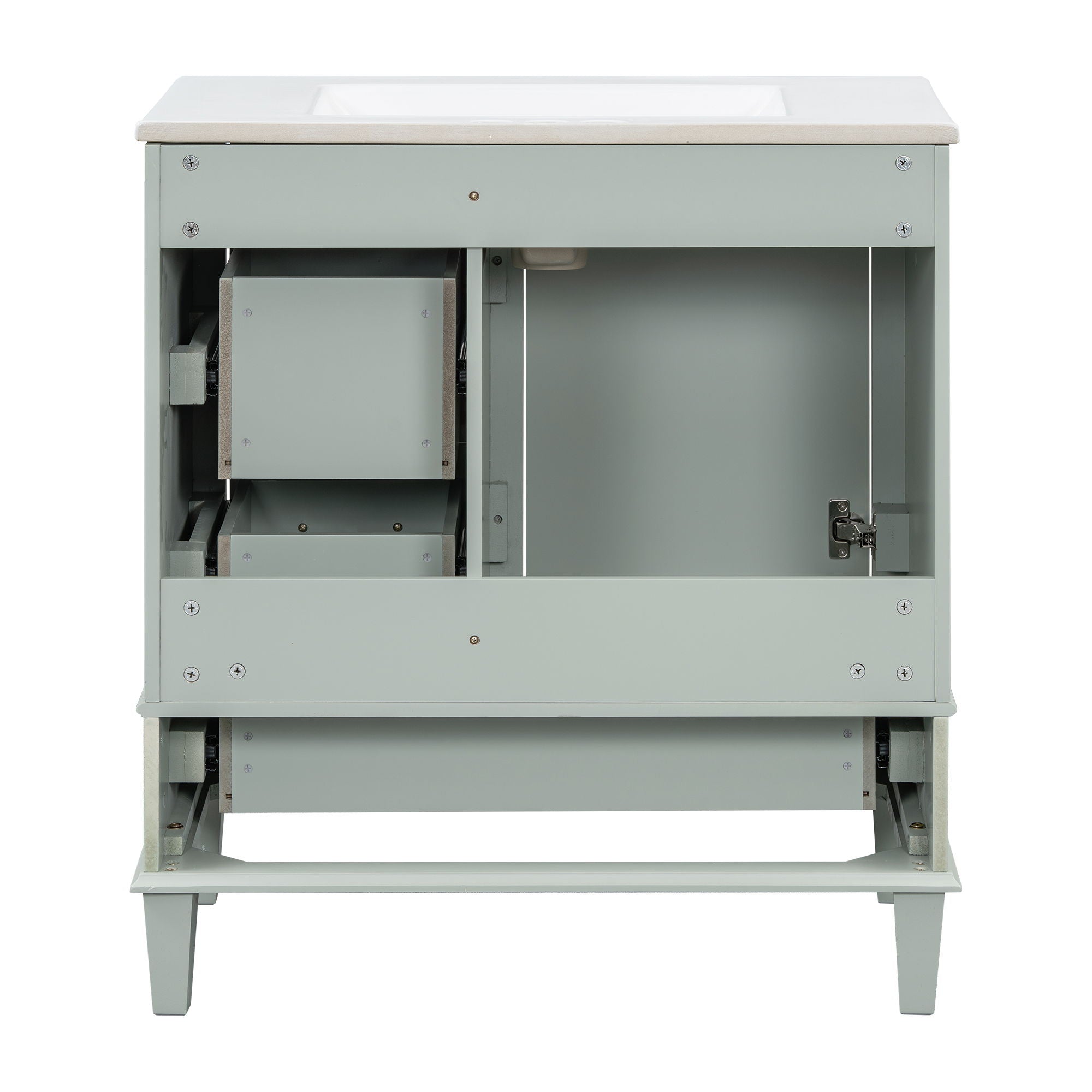 Bathroom Vanity, Modern Bathroom Cabinet With Sink Combo Set, Bathroom Storage Cabinet With A Soft Closing Door And 3 Drawers, Solid Wood Frame - Best Buy Furniture