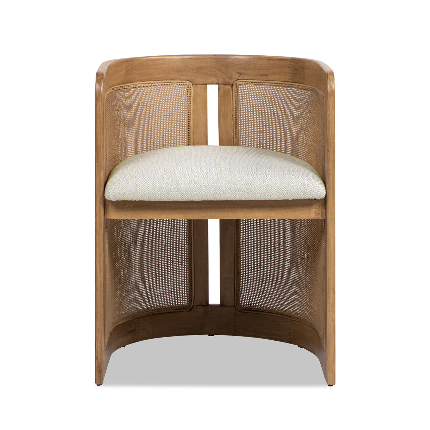Lilith - Curved Upholstered Dining Chair, Stain Resistant High - White Pepper - Best Buy Furniture