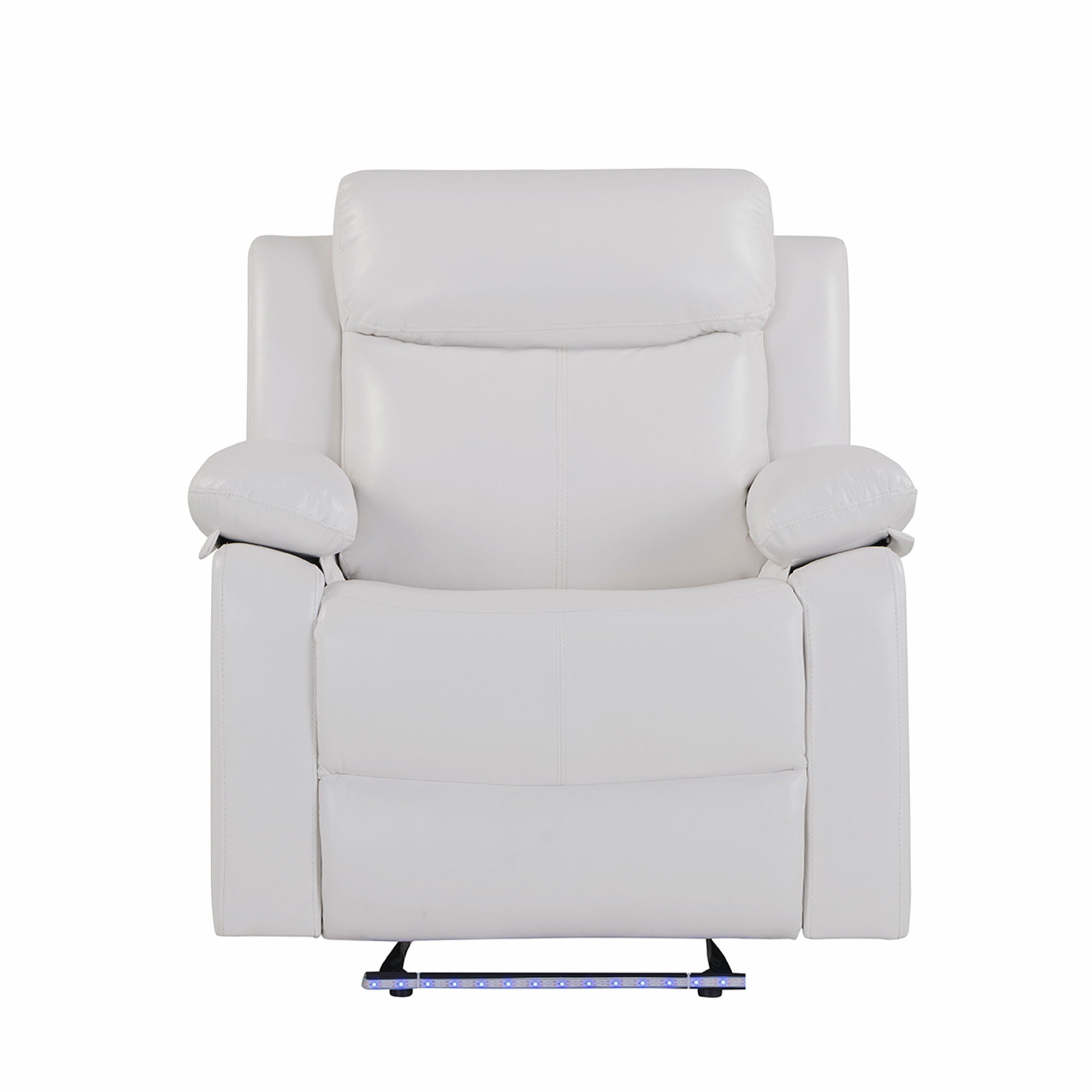 Blanche - Glider Recliner With LED Light In, Medium Firm Seating, Pillow Top Arms - White - Best Buy Furniture