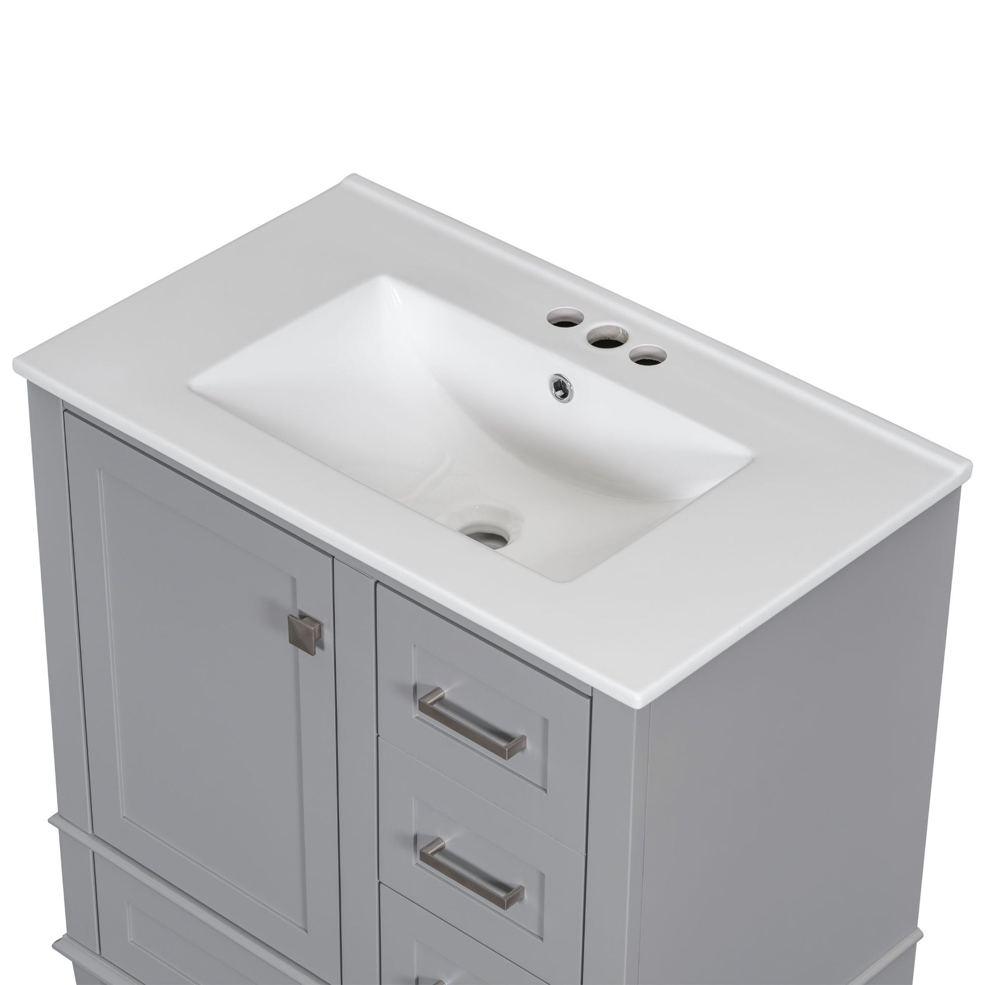 Bathroom Vanity, Modern Bathroom Cabinet With Sink Combo Set, Bathroom Storage Cabinet With A Soft Closing Door And 3 Drawers, Solid Wood Frame - Best Buy Furniture