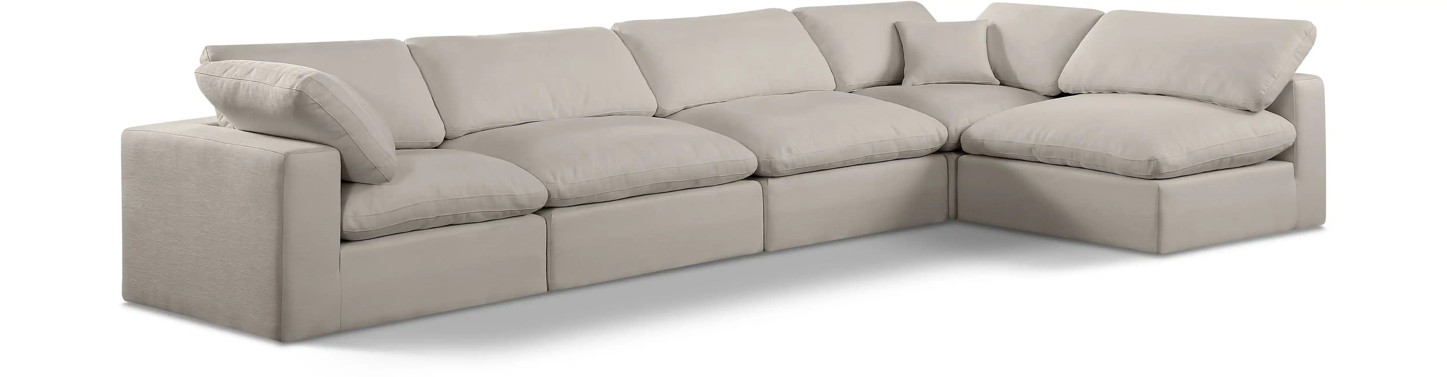 Comfy - 5 Piece Linen Modular Sectional - Best Buy Furniture