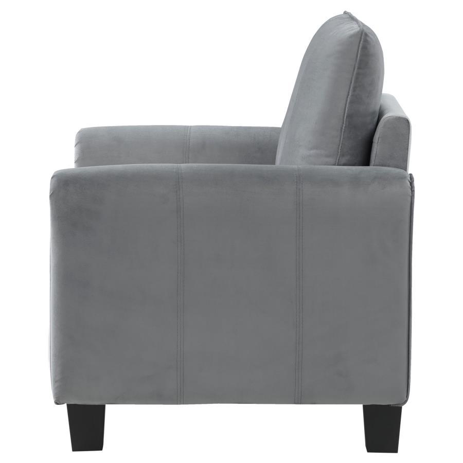 Davis - Upholstered Rolled Arm Accent Chair - Gray - Best Buy Furniture