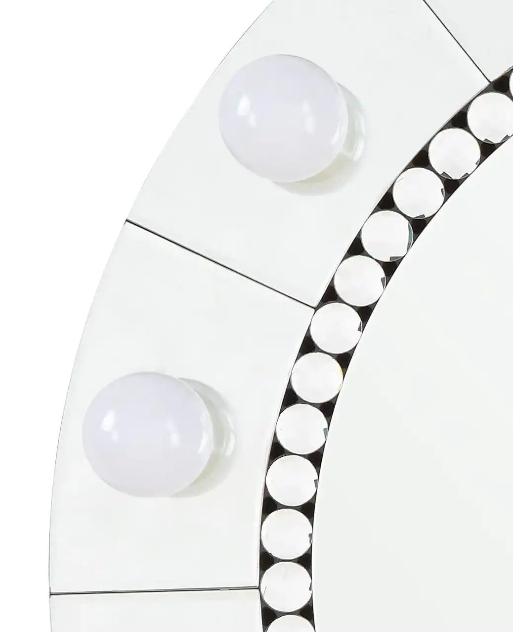 Farai - Glam Mirrored Faux Crystal Diamonds Wall Decor Mirror - Silver - Best Buy Furniture