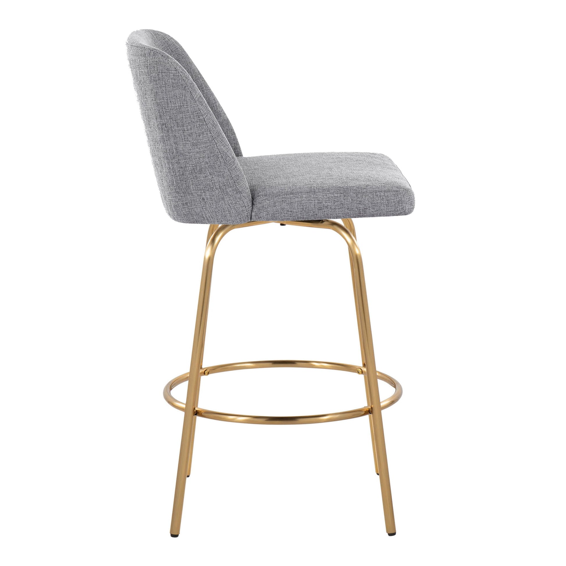 Toriano - Contemporary, Fixed Height Counter Stool With Swivel With Round Footrest (Set of 2) - Best Buy Furniture