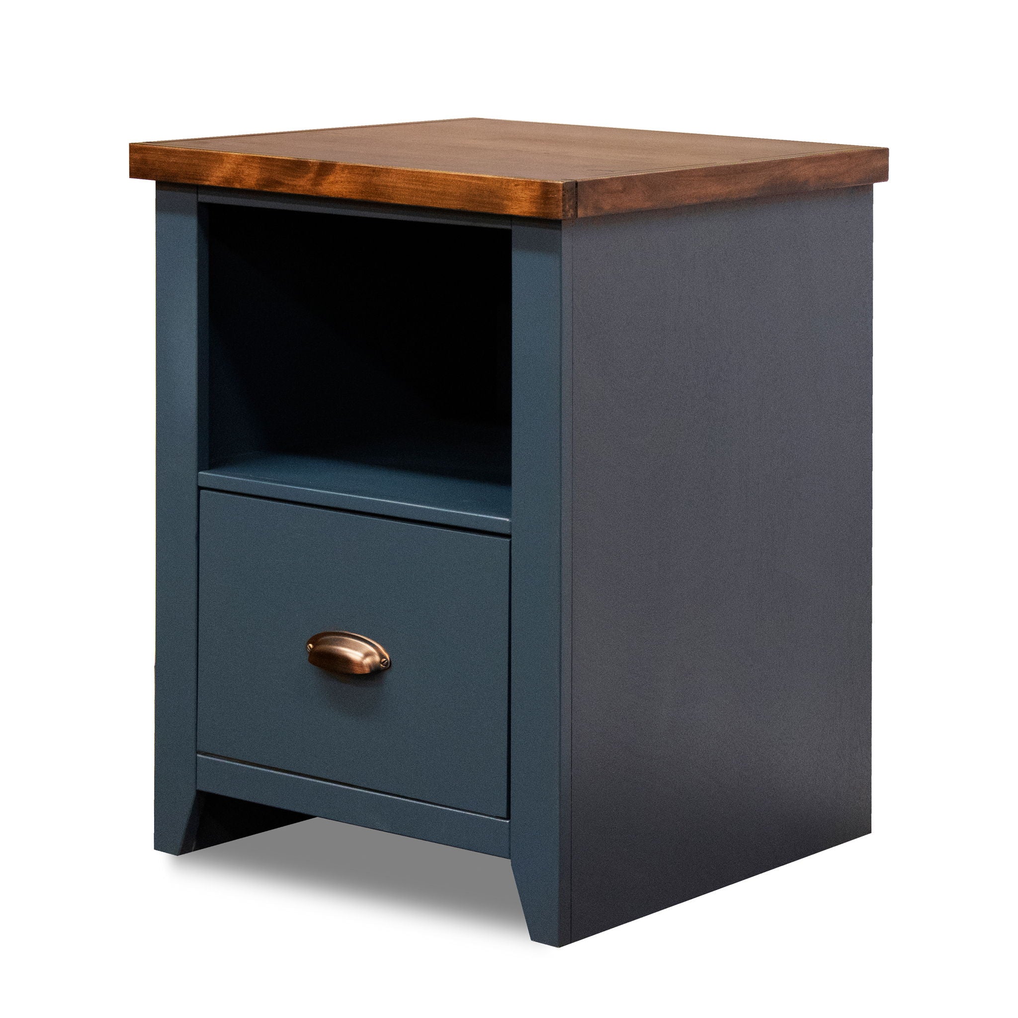 Nantucket - Drawer File - Blue Denim, Whiskey - Best Buy Furniture