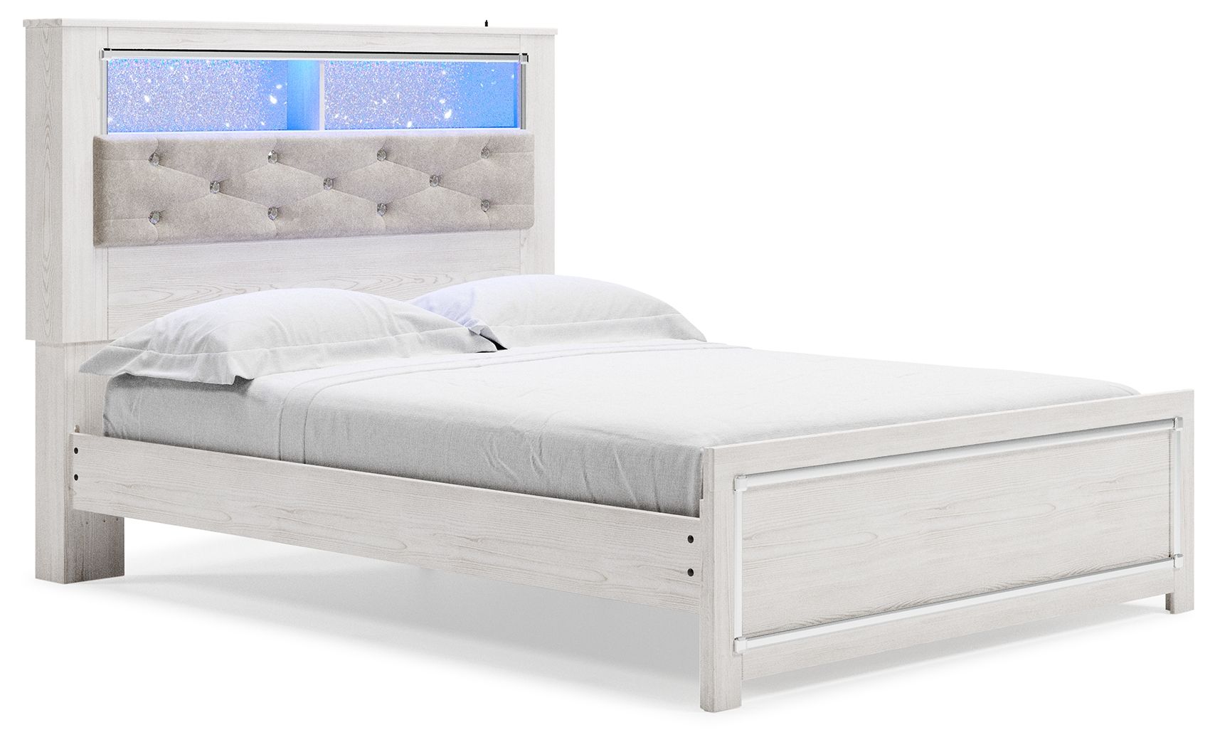 Altyra - Queen Panel Bookcase Bed With Roll Slats - White - Best Buy Furniture