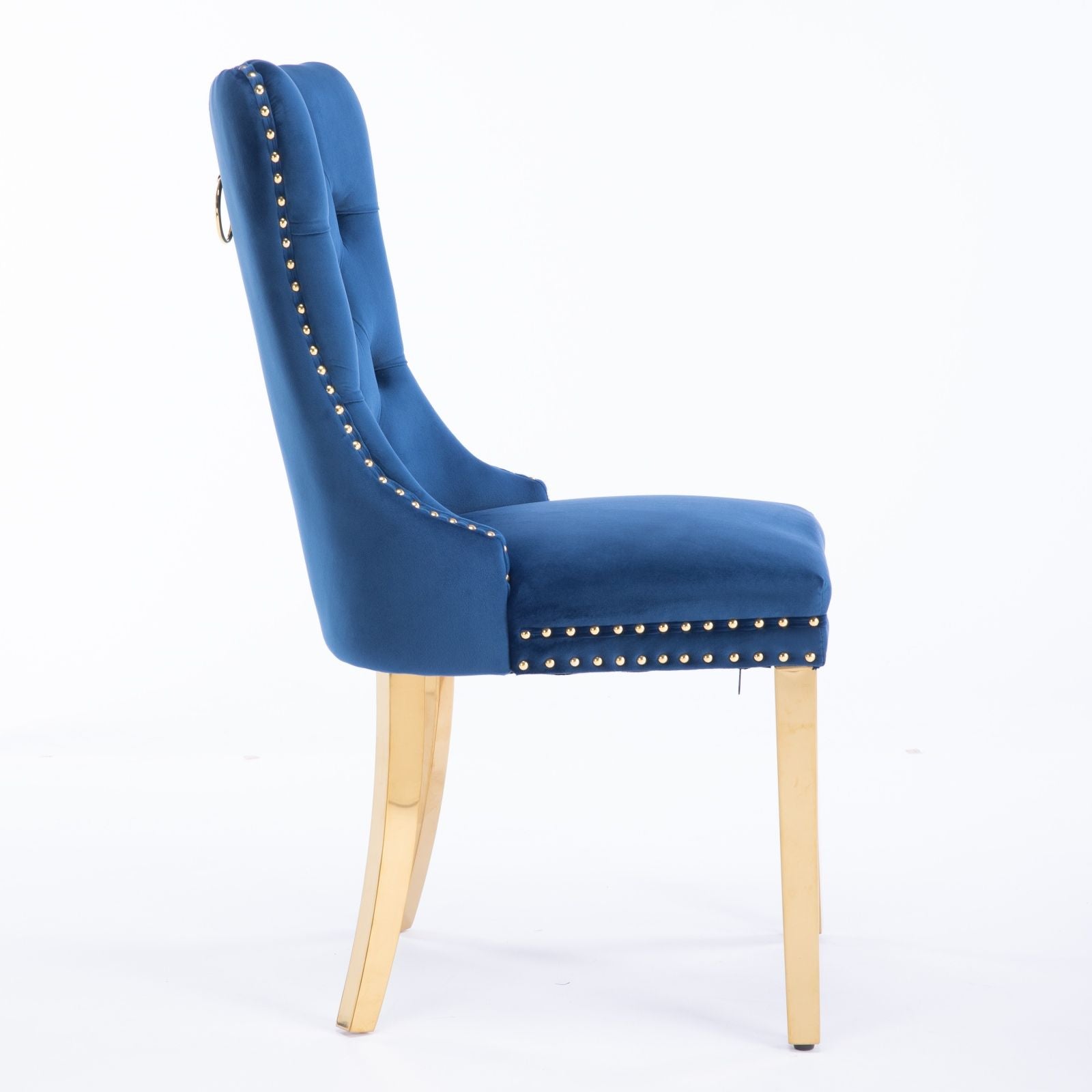 Nikki - Modern, High-End Tufted Solid Wood Contemporary Velvet Upholstered Dining Chair With Golden Stainless Steel Plating Legs, Nailhead Trim (Set of 2) - Best Buy Furniture