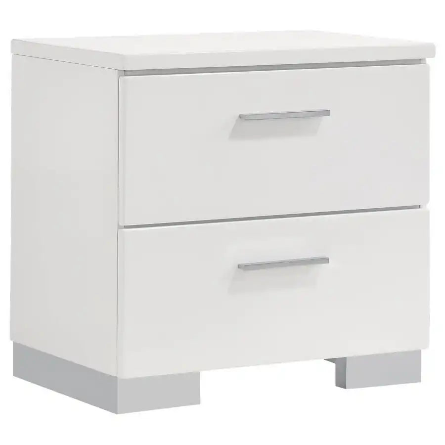 Felicity - 2-Drawer Nightstand - White High Gloss - Best Buy Furniture