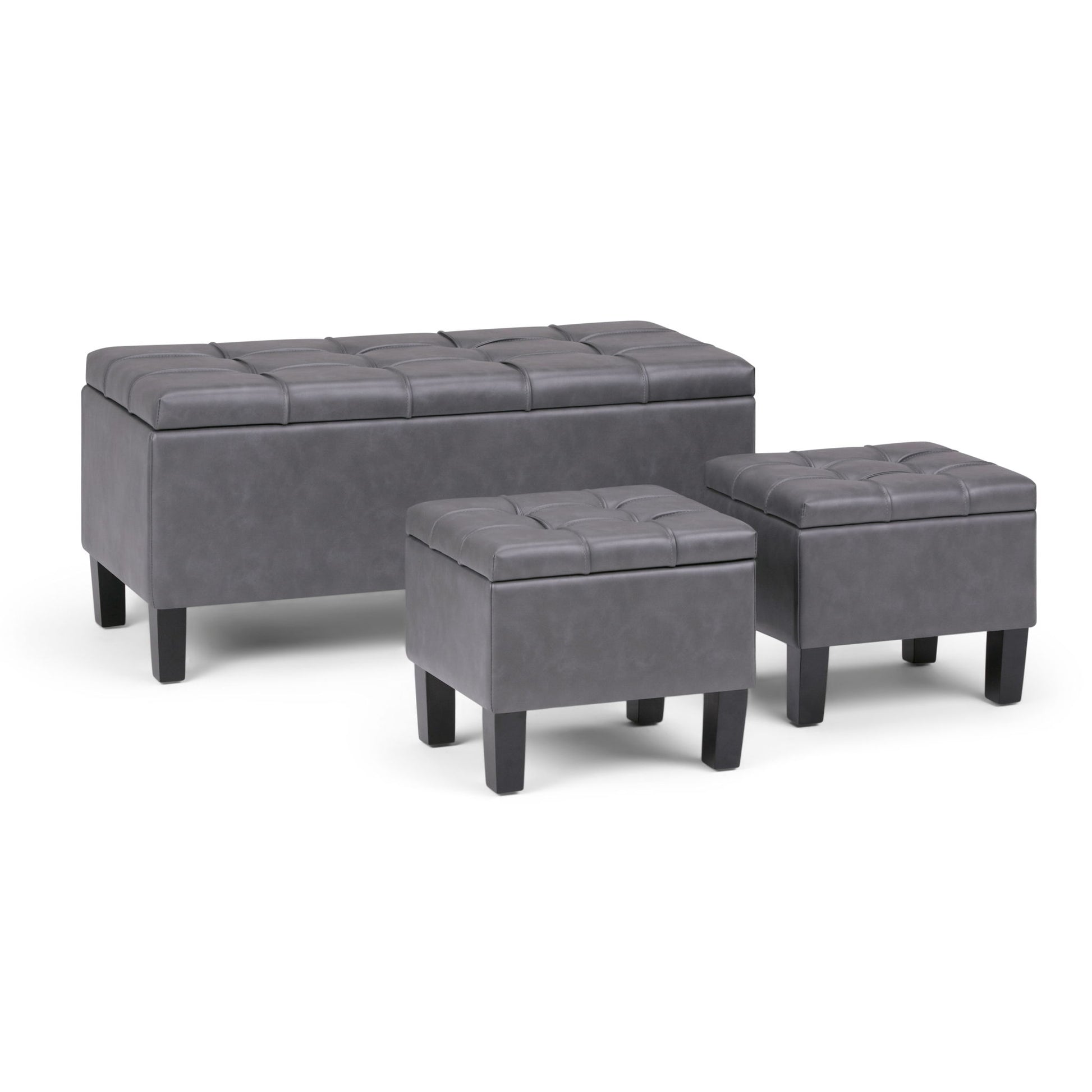 Dover - 3 Piece Storage Ottoman Contemporary Design - Best Buy Furniture