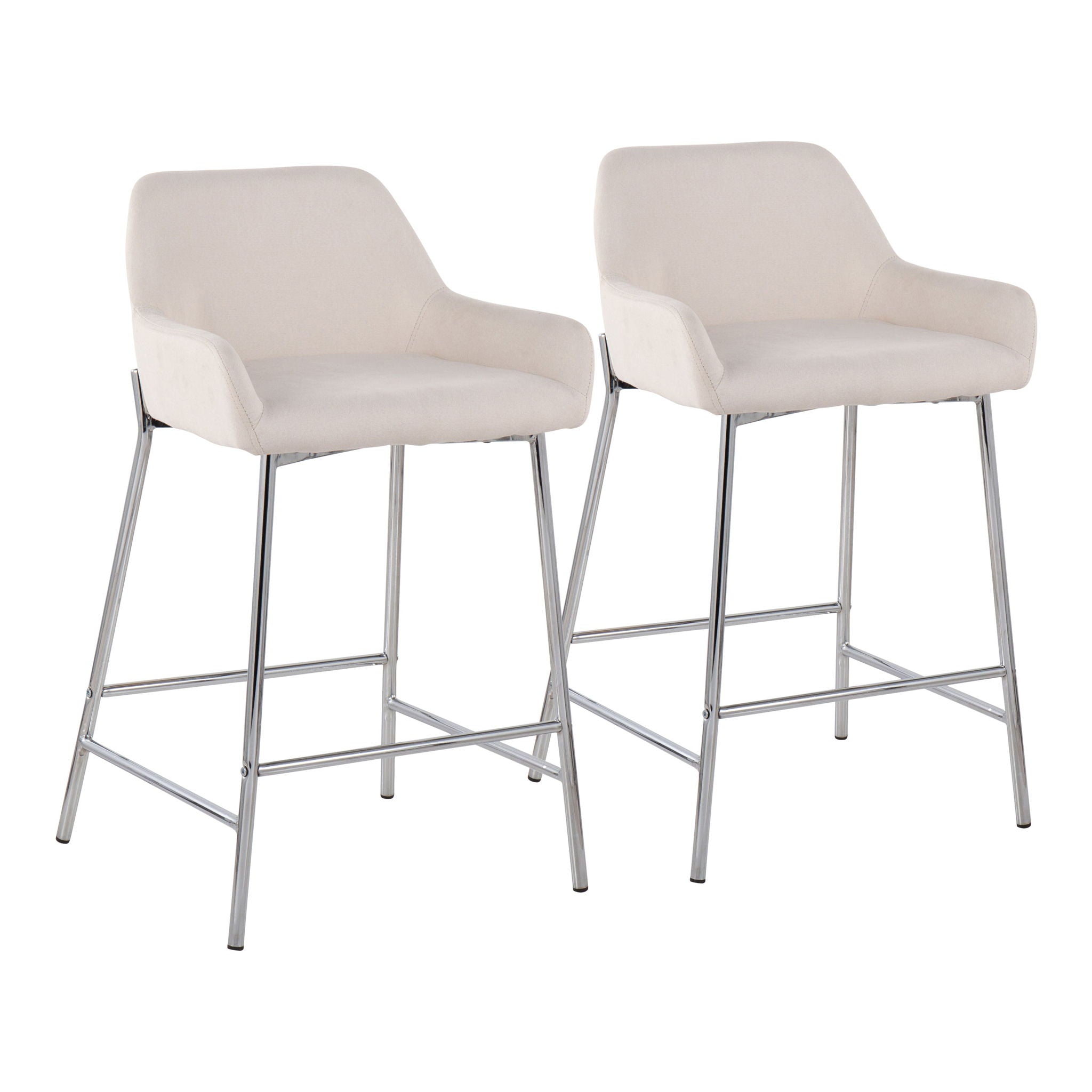 Daniella - Contemporary Fixed Height Counter Stool With Metal Legs (Set of 2) - Best Buy Furniture