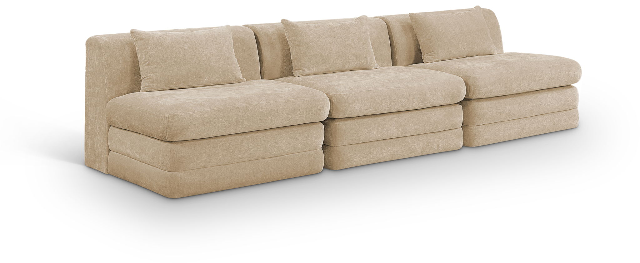 Stellar - 3 Piece 114" Upholstered Modular Armless Sofa - Best Buy Furniture