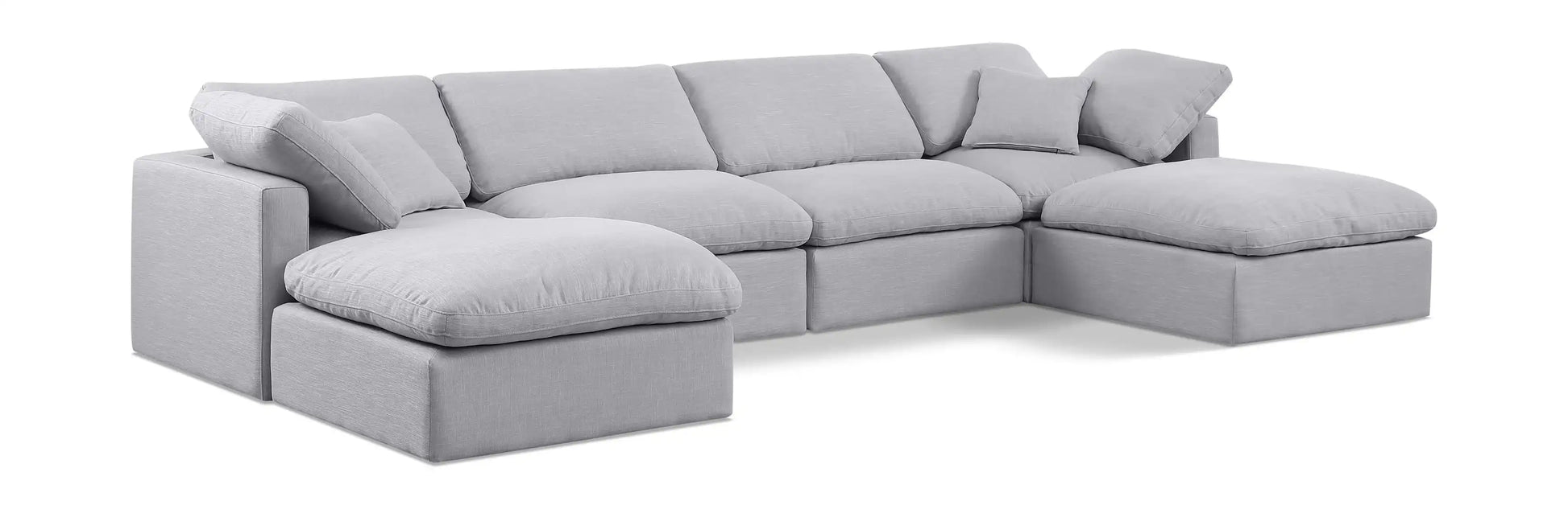 Indulge - Linen 6 Piece Modular Double Chaise Sectional - Best Buy Furniture