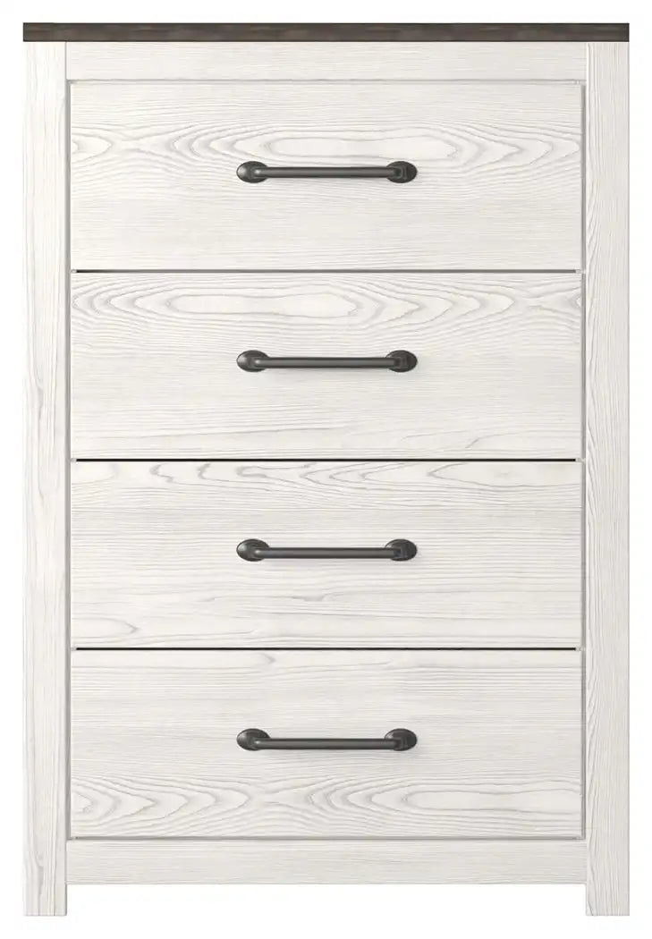 Gerridan - Four Drawer Chest - White / Gray - Best Buy Furniture