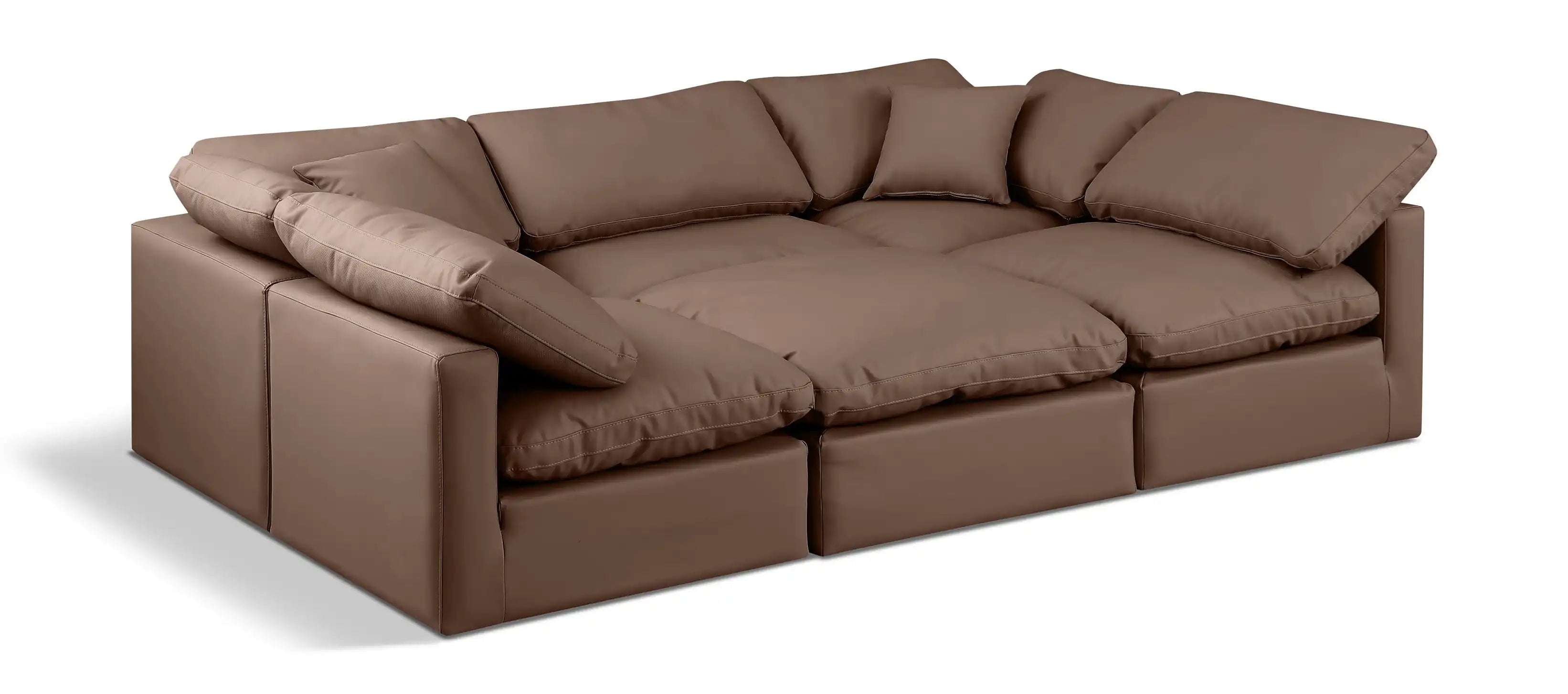 Indulge - Faux Leather 6 Piece Modular Sectional - Best Buy Furniture