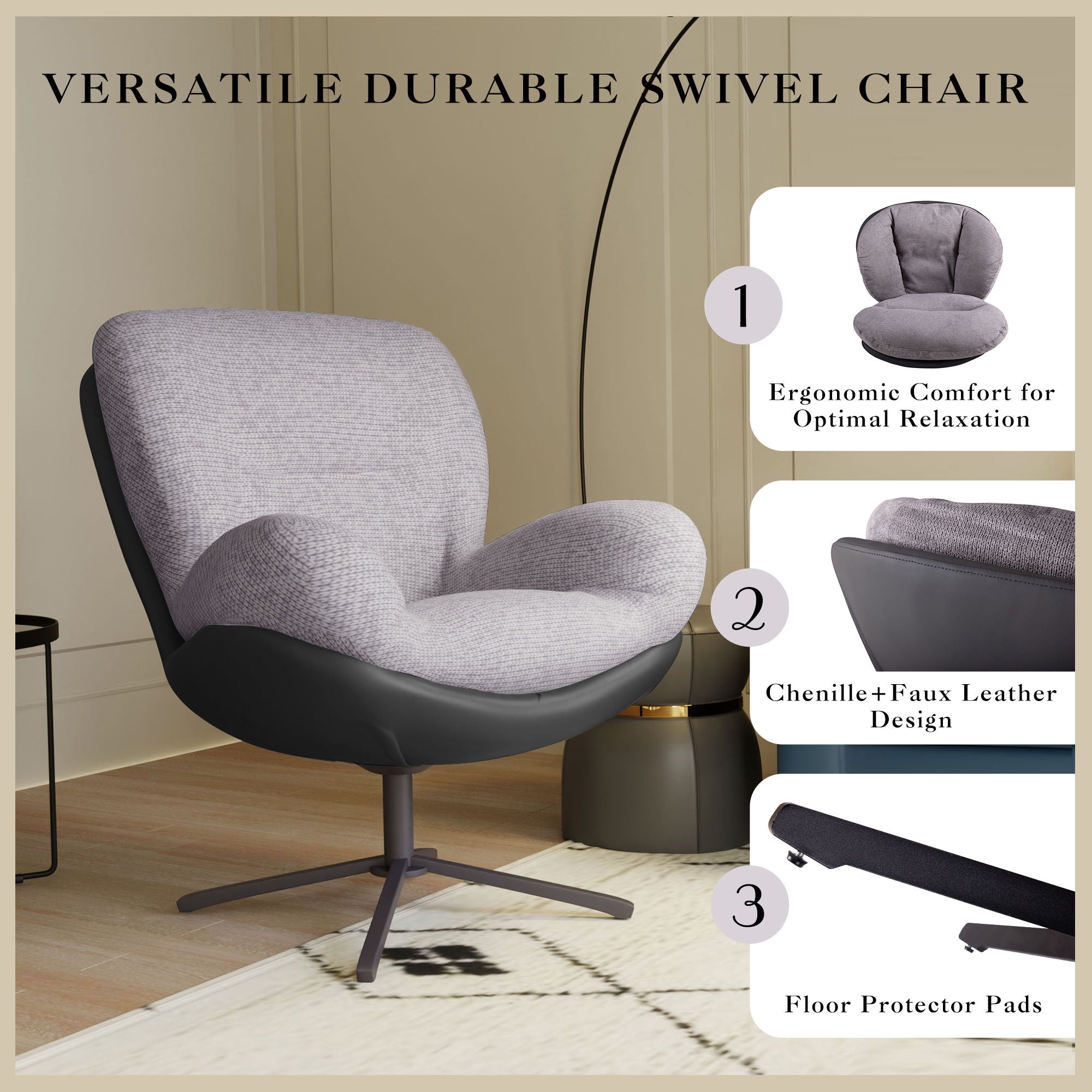 360° Swivel Office Chair, No Wheels - Best Buy Furniture