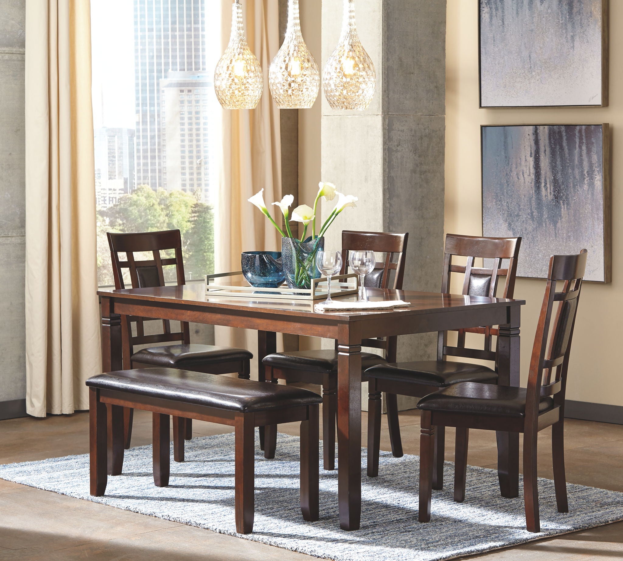 Bennox - Dining Room Table Set (Set of 6) - Brown - Best Buy Furniture