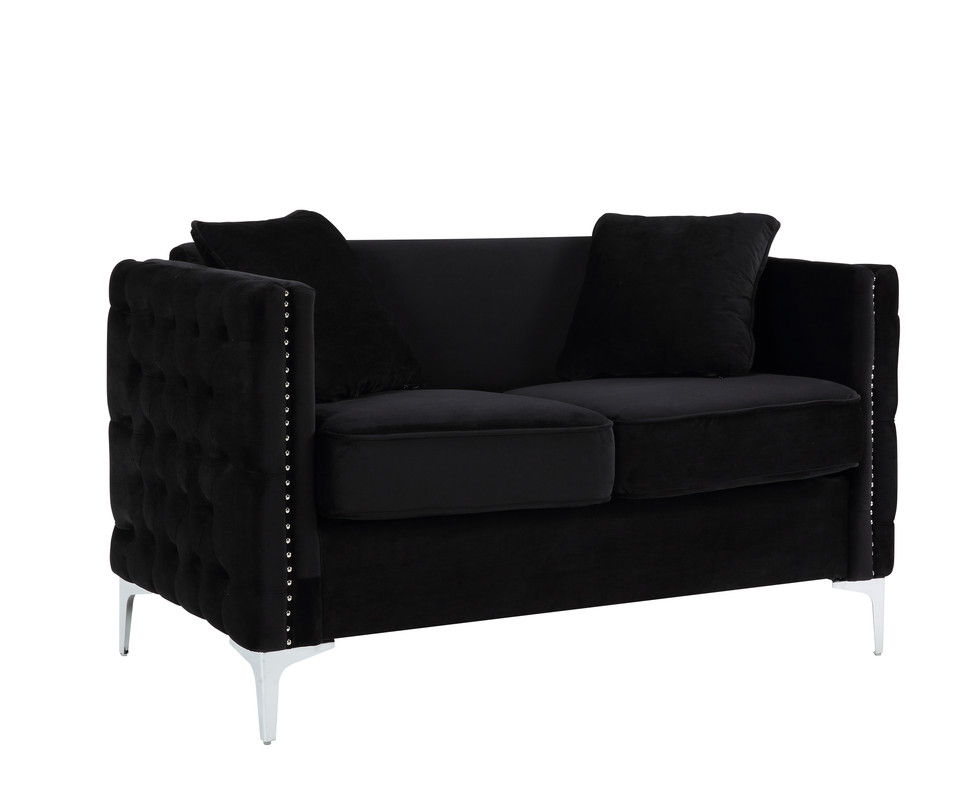 Bayberry - Velvet Loveseat With 2 Pillows - Best Buy Furniture