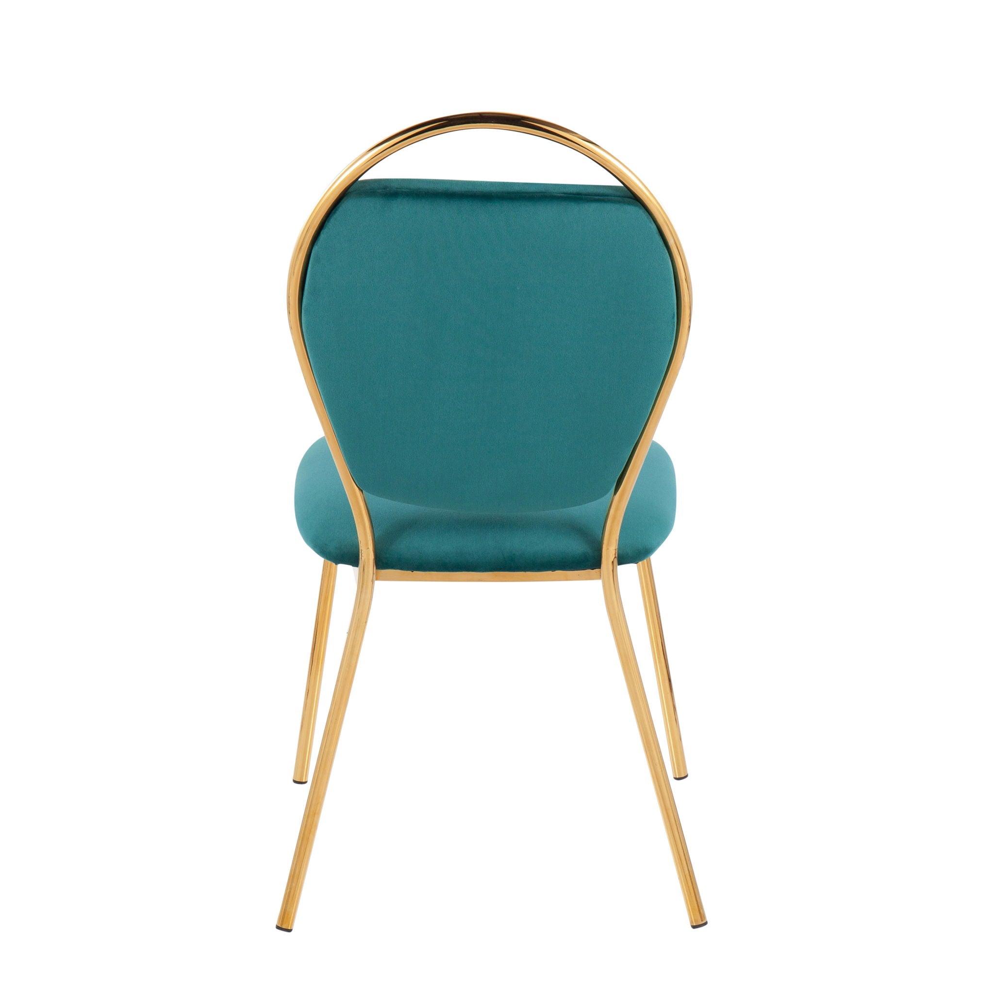 Keyhole - Contemporay / Glam Dining Chair (Set of 2) - Gold / Green - Best Buy Furniture