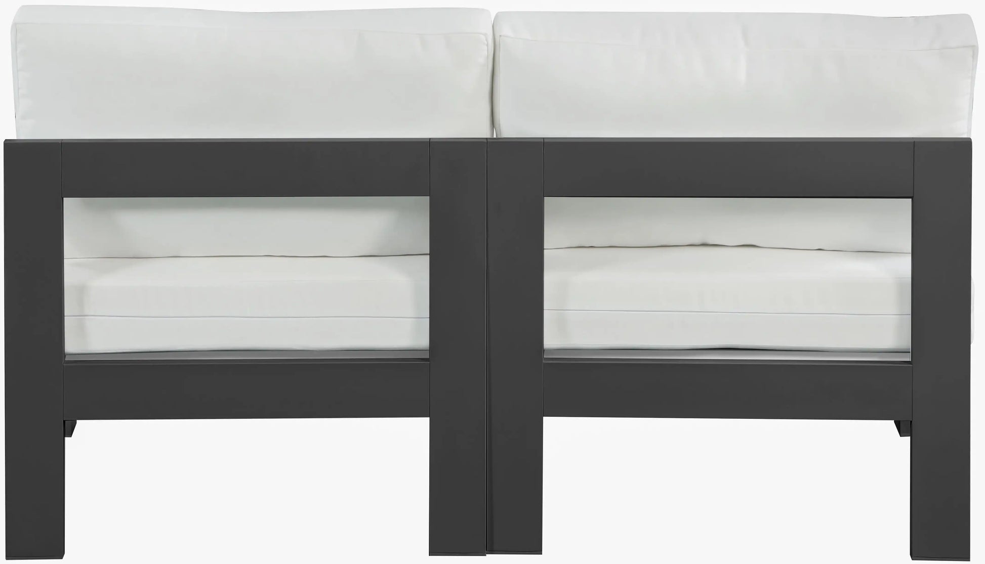 Nizuc - Outdoor Patio 2 Seat Armless Modular Sofa With Gray Frame - Best Buy Furniture